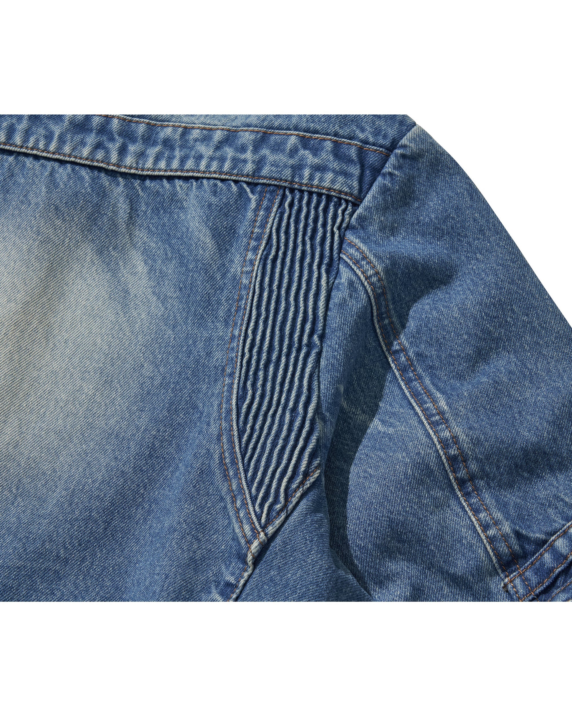WIDE DENIM RIDER JACKET / BLUE - Image 16
