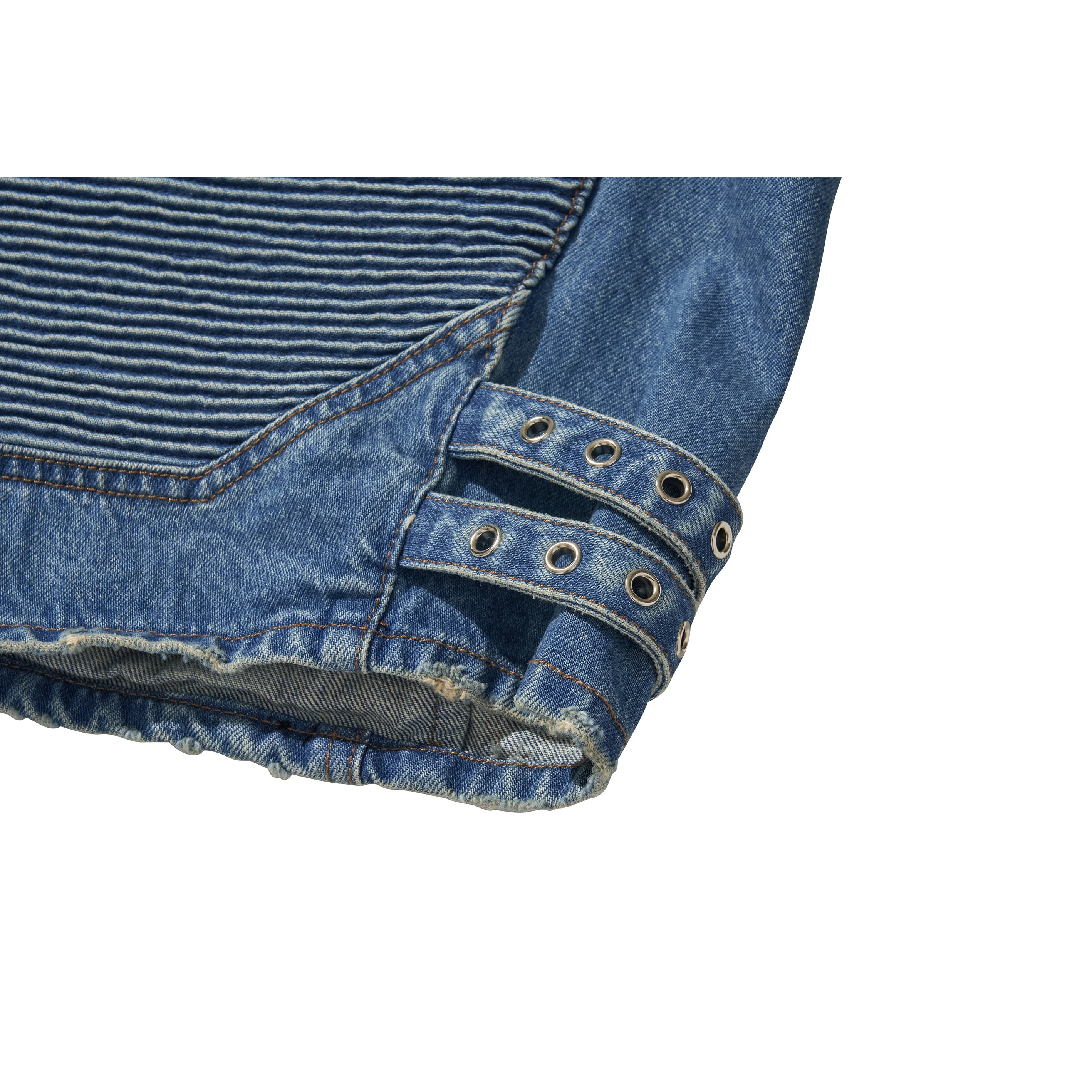 WIDE DENIM RIDER JACKET / BLUE - Image 27