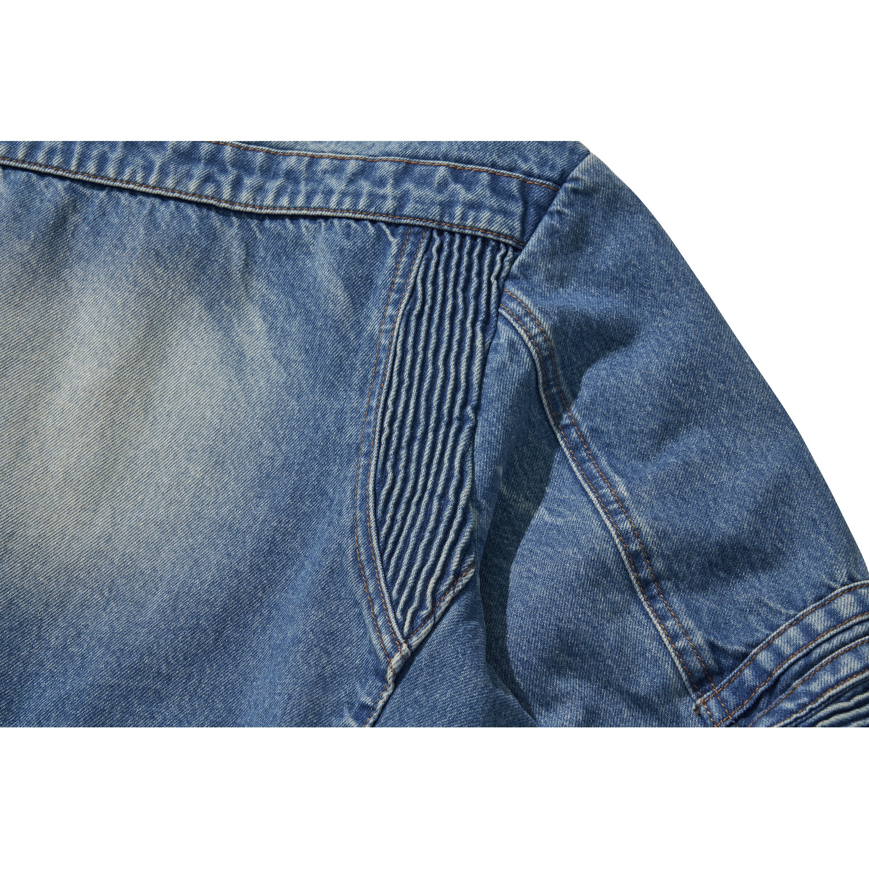 WIDE DENIM RIDER JACKET / BLUE - Image 53