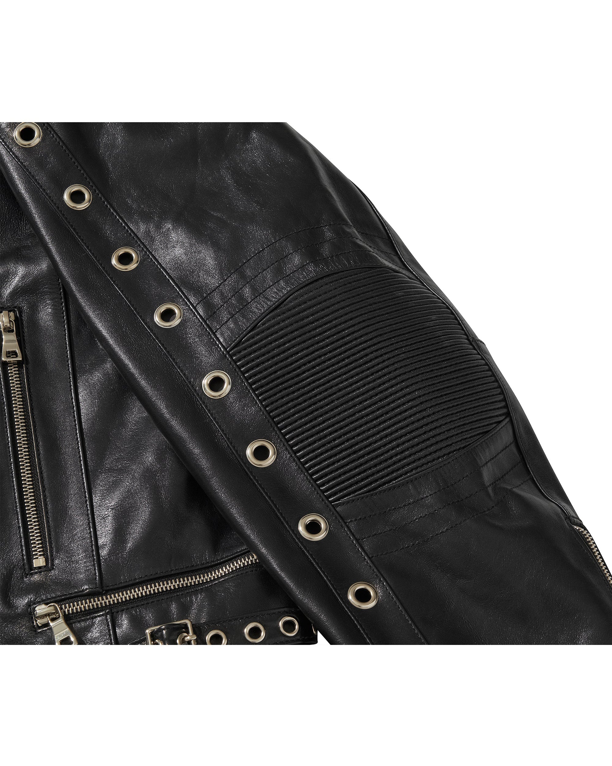 WIDE LEATHER RIDER JACKET / BLACK - Image 19