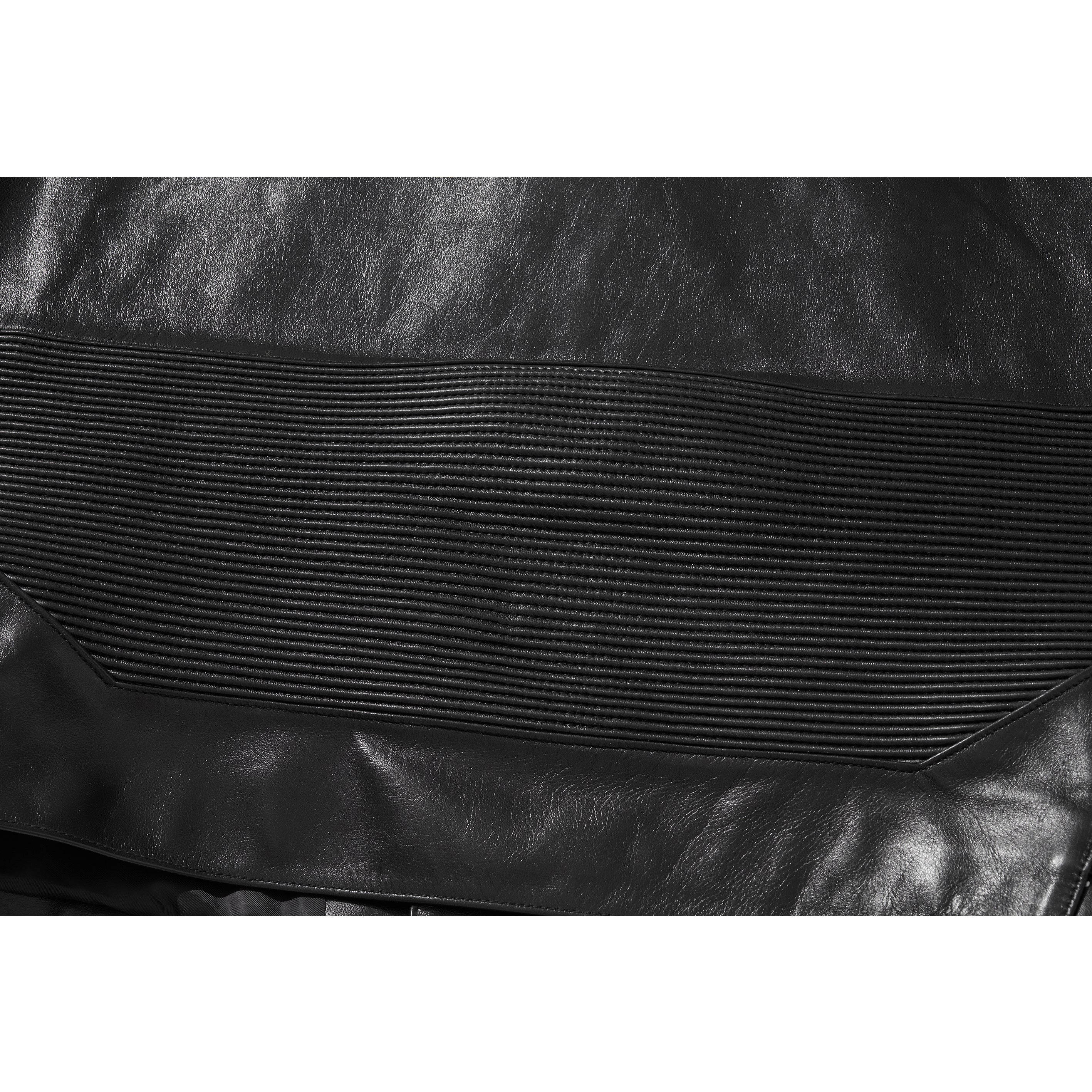 WIDE LEATHER RIDER JACKET / BLACK - Image 26