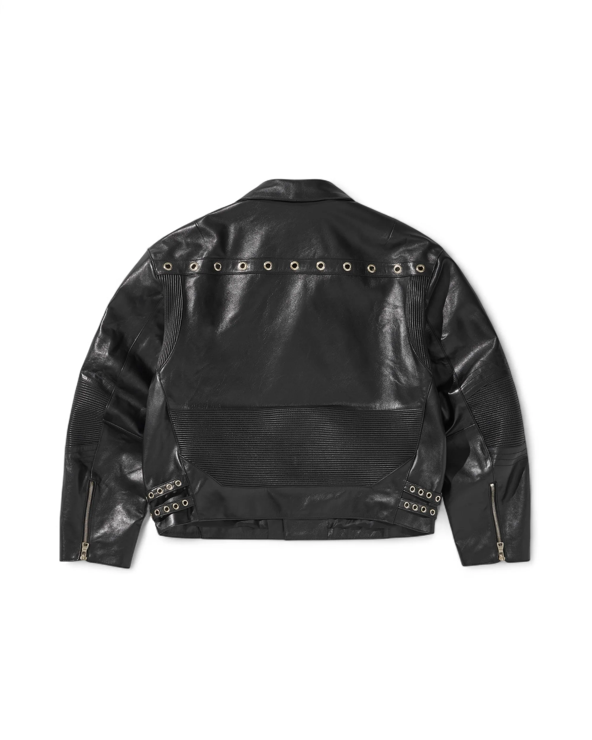 WIDE LEATHER RIDER JACKET / BLACK - Image 3