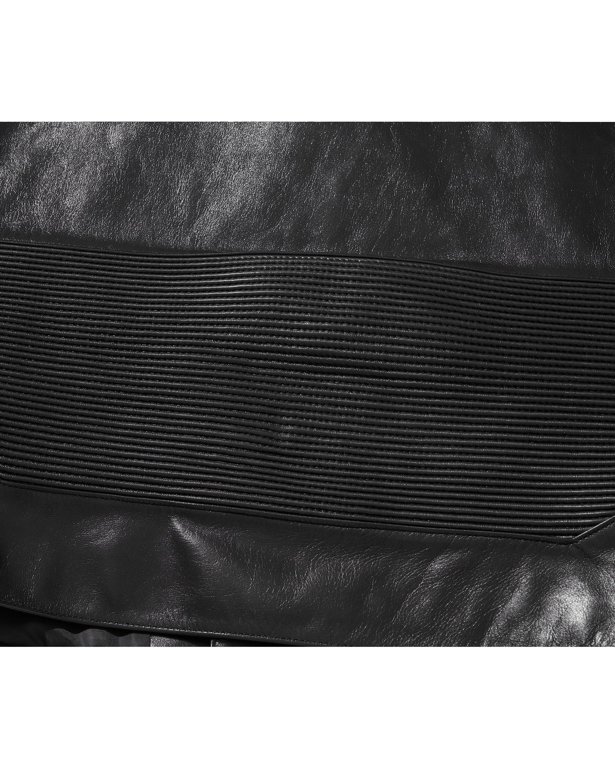 WIDE LEATHER RIDER JACKET / BLACK - Image 7