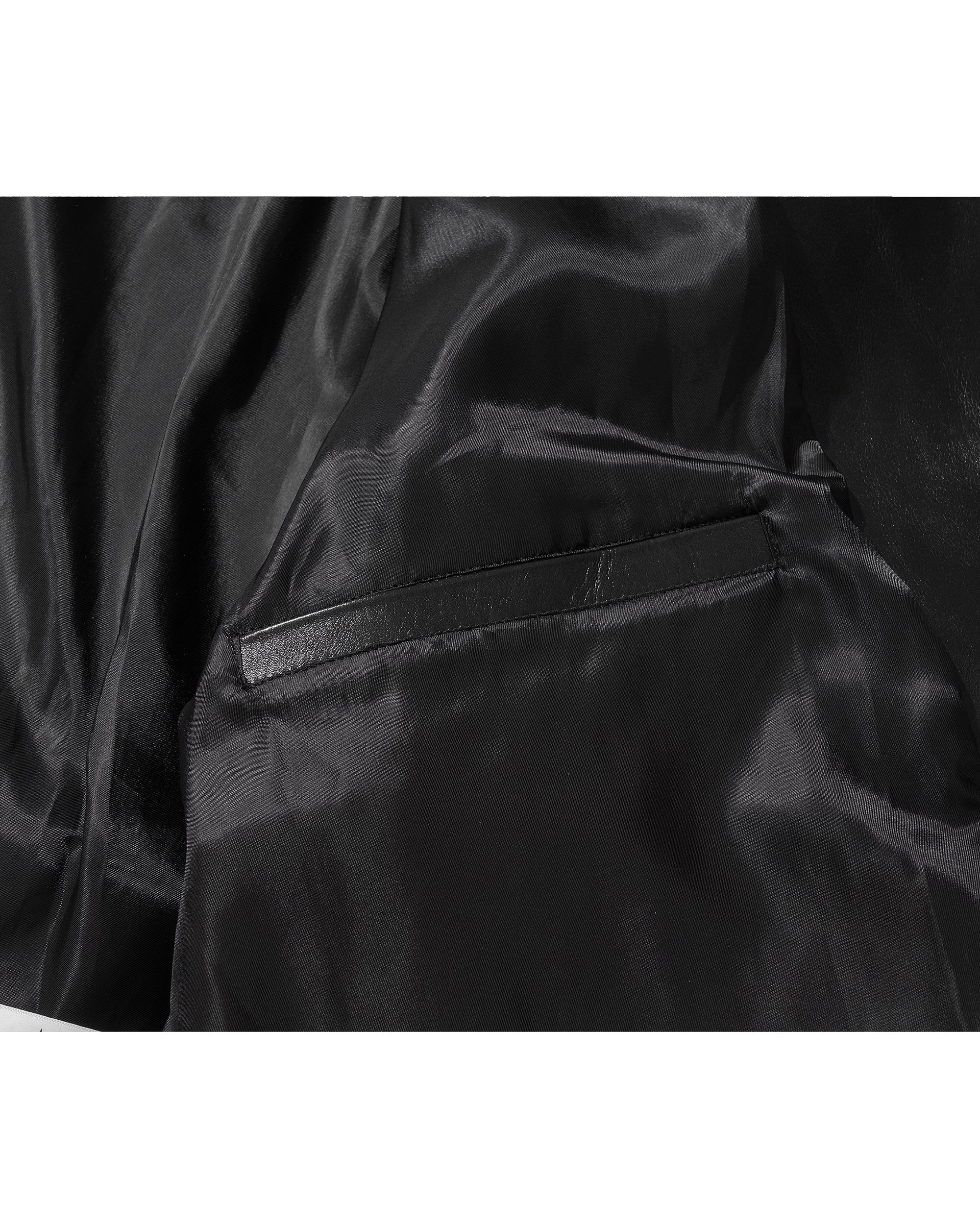 WIDE LEATHER RIDER JACKET / BLACK - Image 8