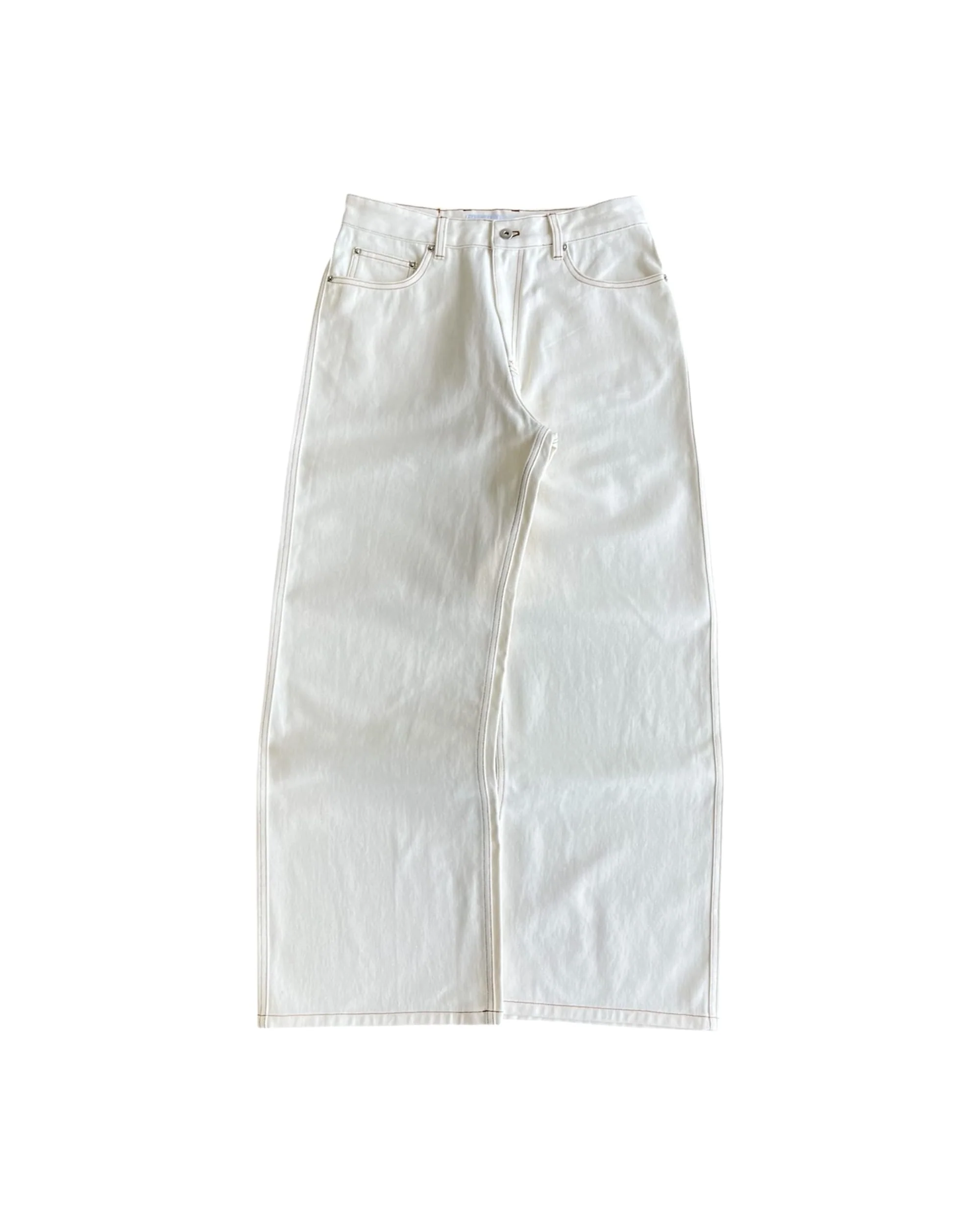 Wide Leg Denim - Cream White