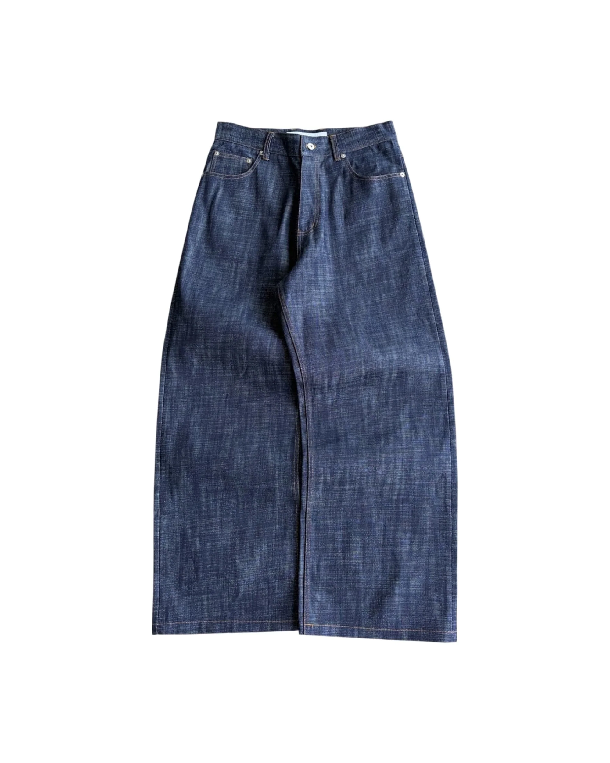 Wide Leg Denim - Slub Indigo Raw Selvedge