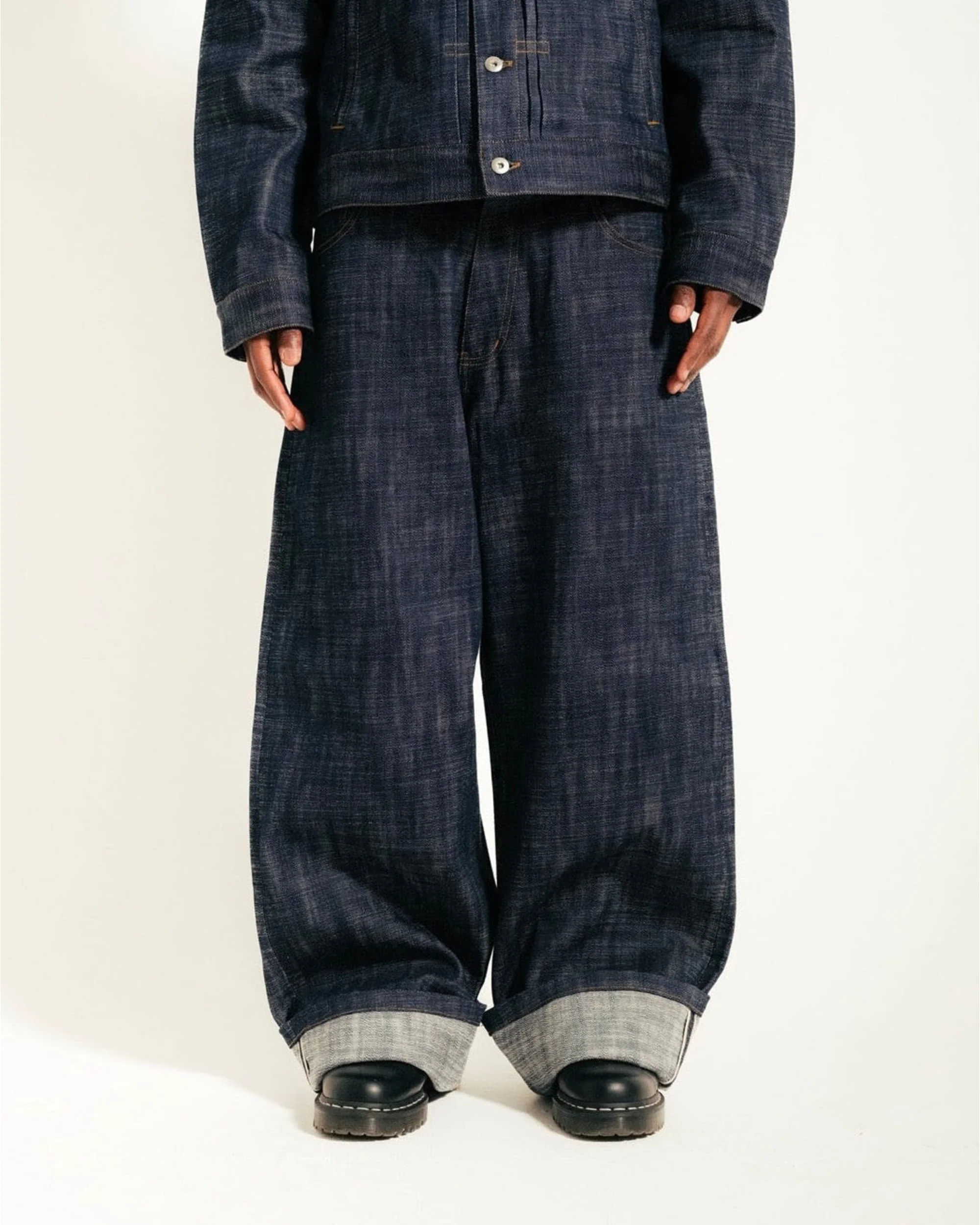 Wide Leg Denim - Slub Indigo Raw Selvedge - Image 2