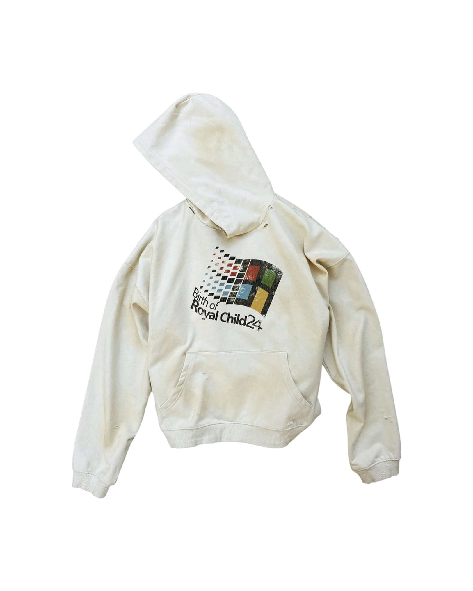 "Windows24" Retro Distressed Hoodie - Image 3