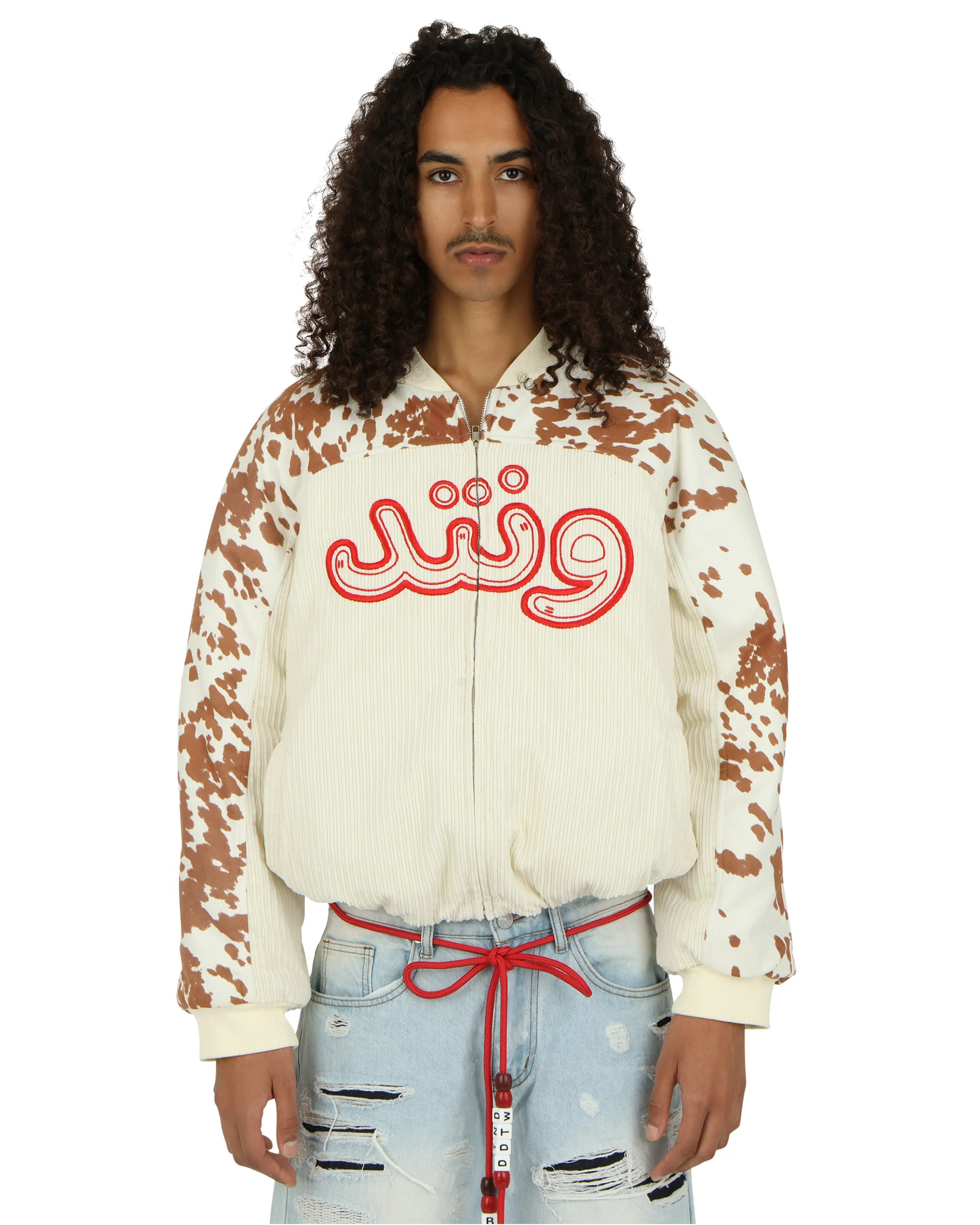 "WNTD" COW SUEDE BOMBER JACKET - Image 3