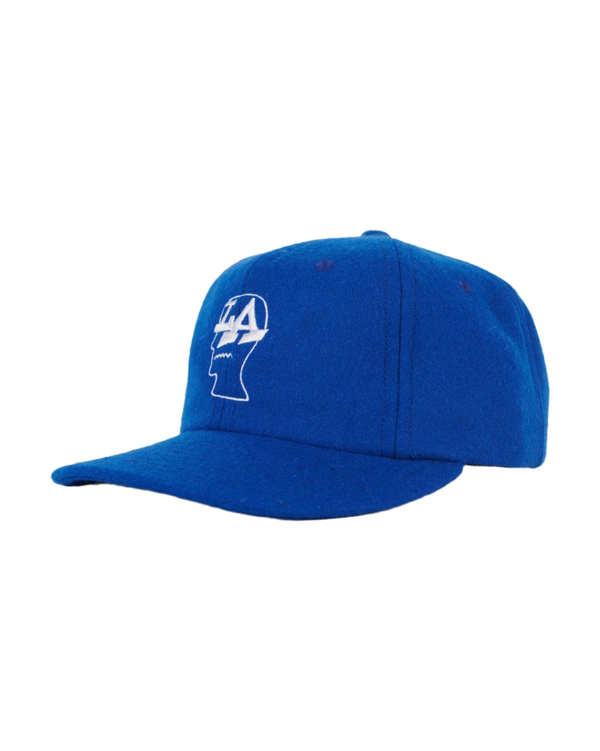 Wool Flannel LA Logo Head 6 Panel Hat - Blue - Image 3