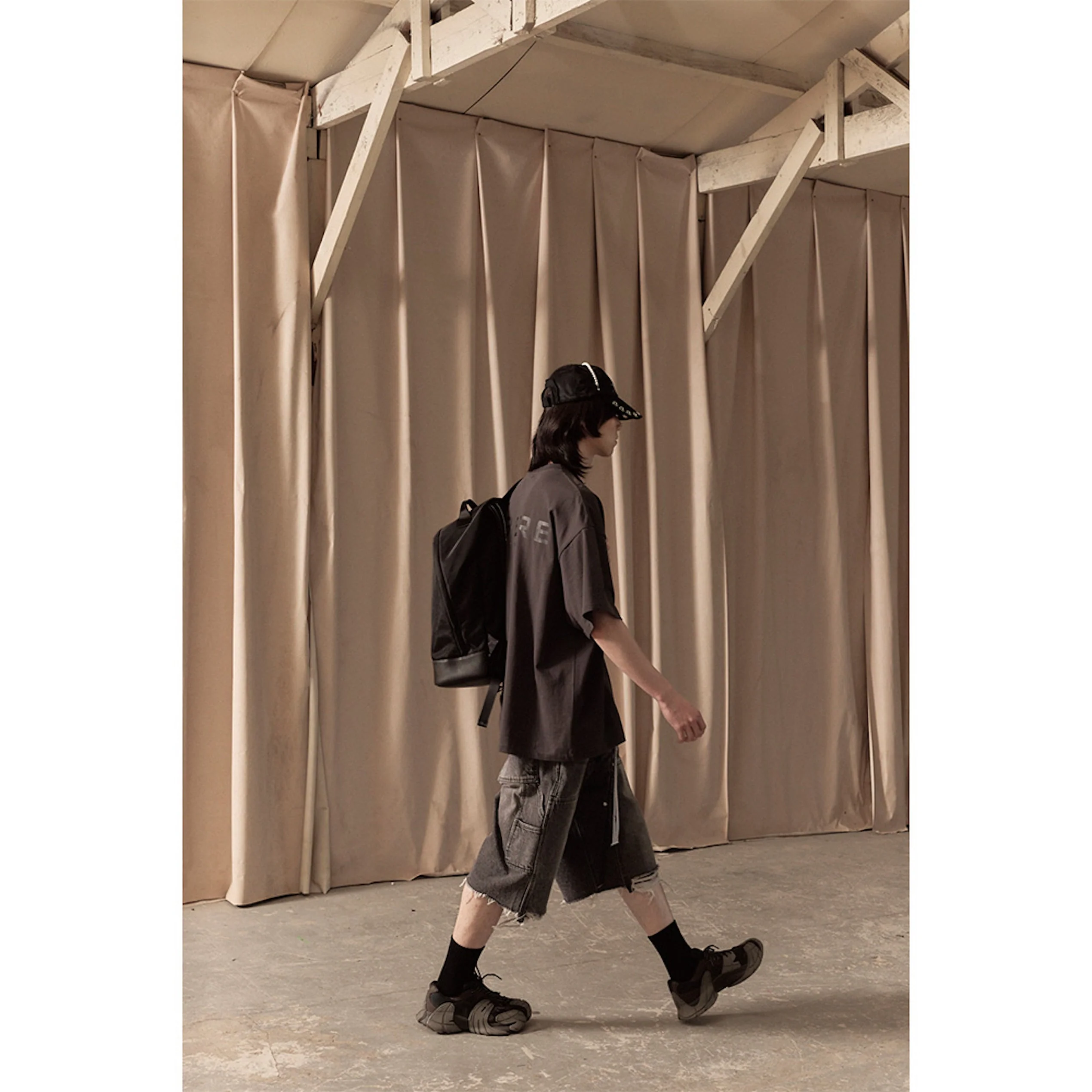 WORK HALF PANTS / BLACK - Image 69