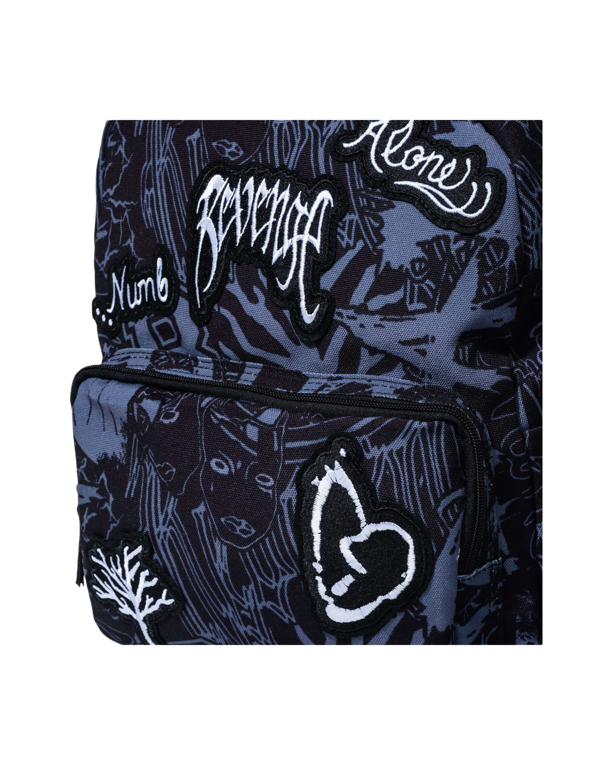 X COLLAGE PATCHES CANVAS BACKPACK BLACK/WHITE - Image 4