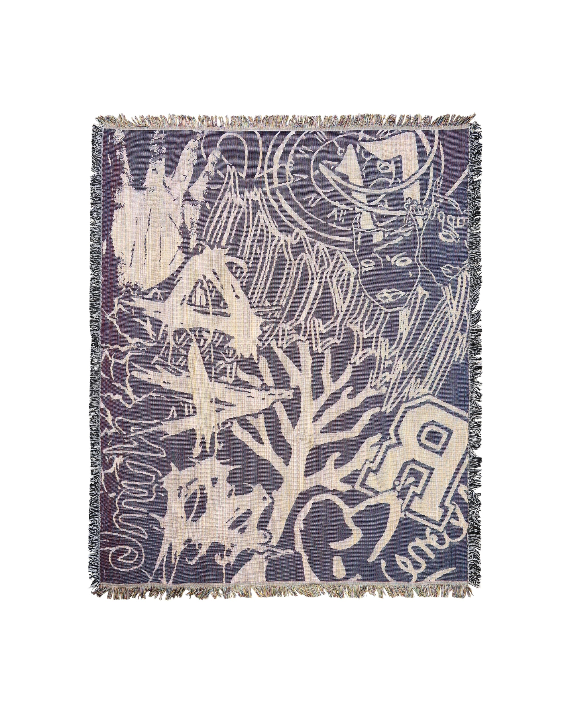X COLLAGE WOVEN BLANKET BLACK/WHITE - Image 2