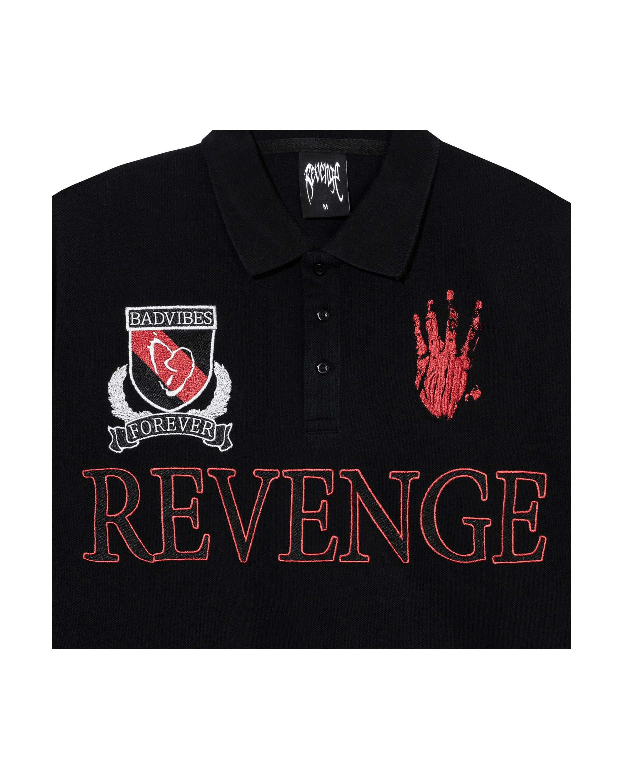 X HEARTBREAK CREST POLO BLACK/RED - Image 3