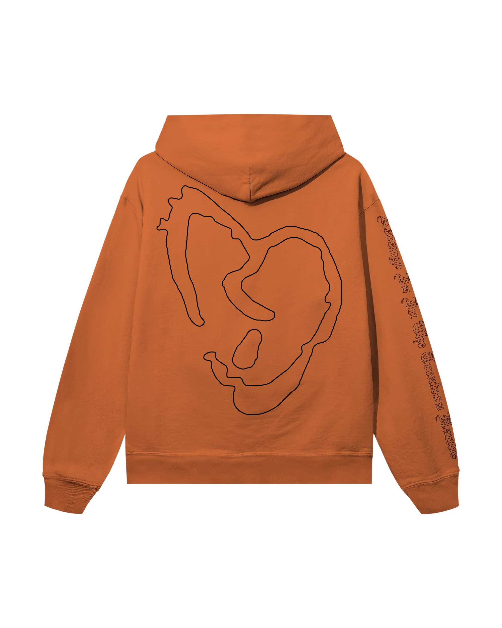 X HEARTBREAK OUTLINE HOODIE ORANGE/BLACK - Image 2
