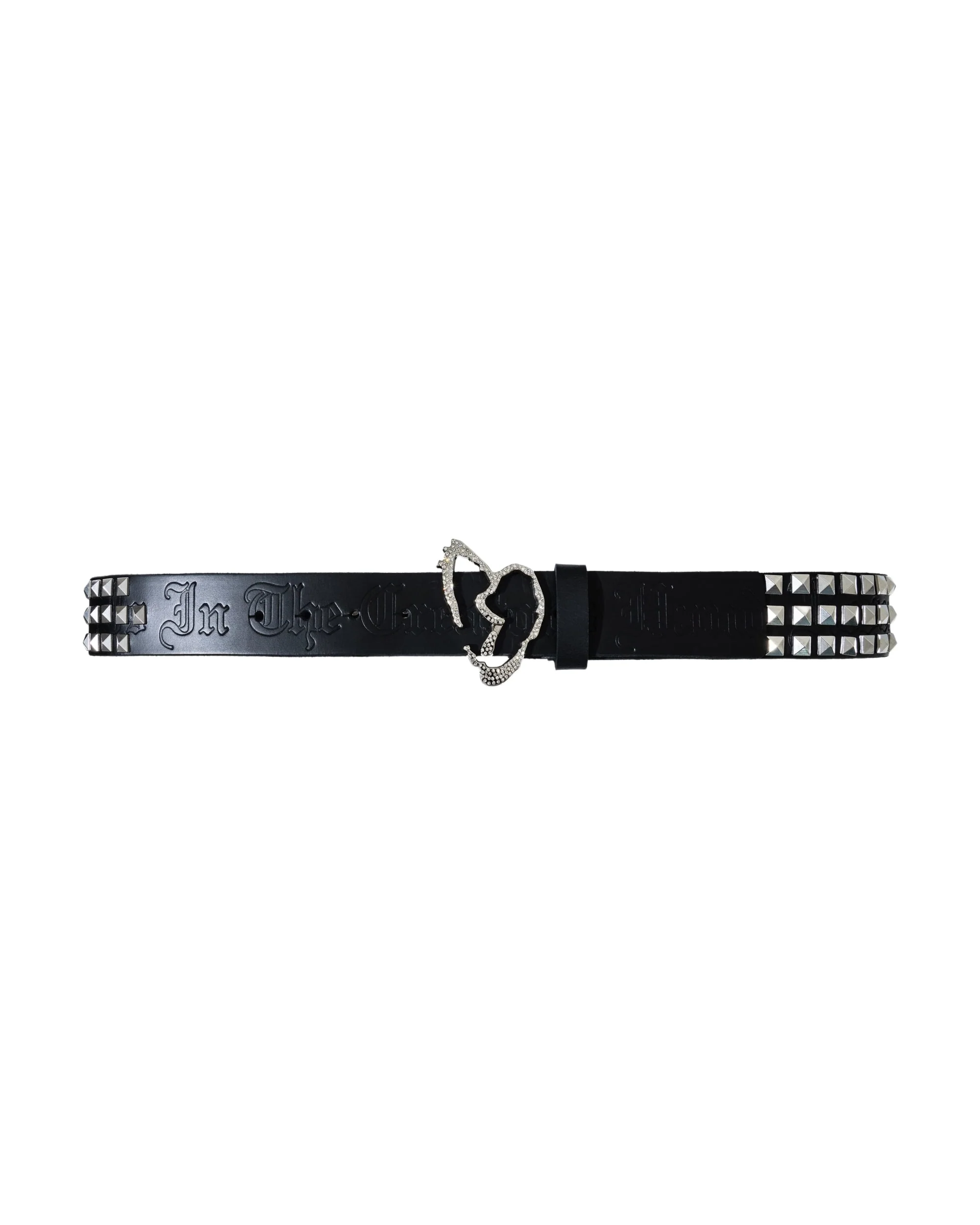 X HEARTBREAK STUDDED LEATHER BELT BLACK
