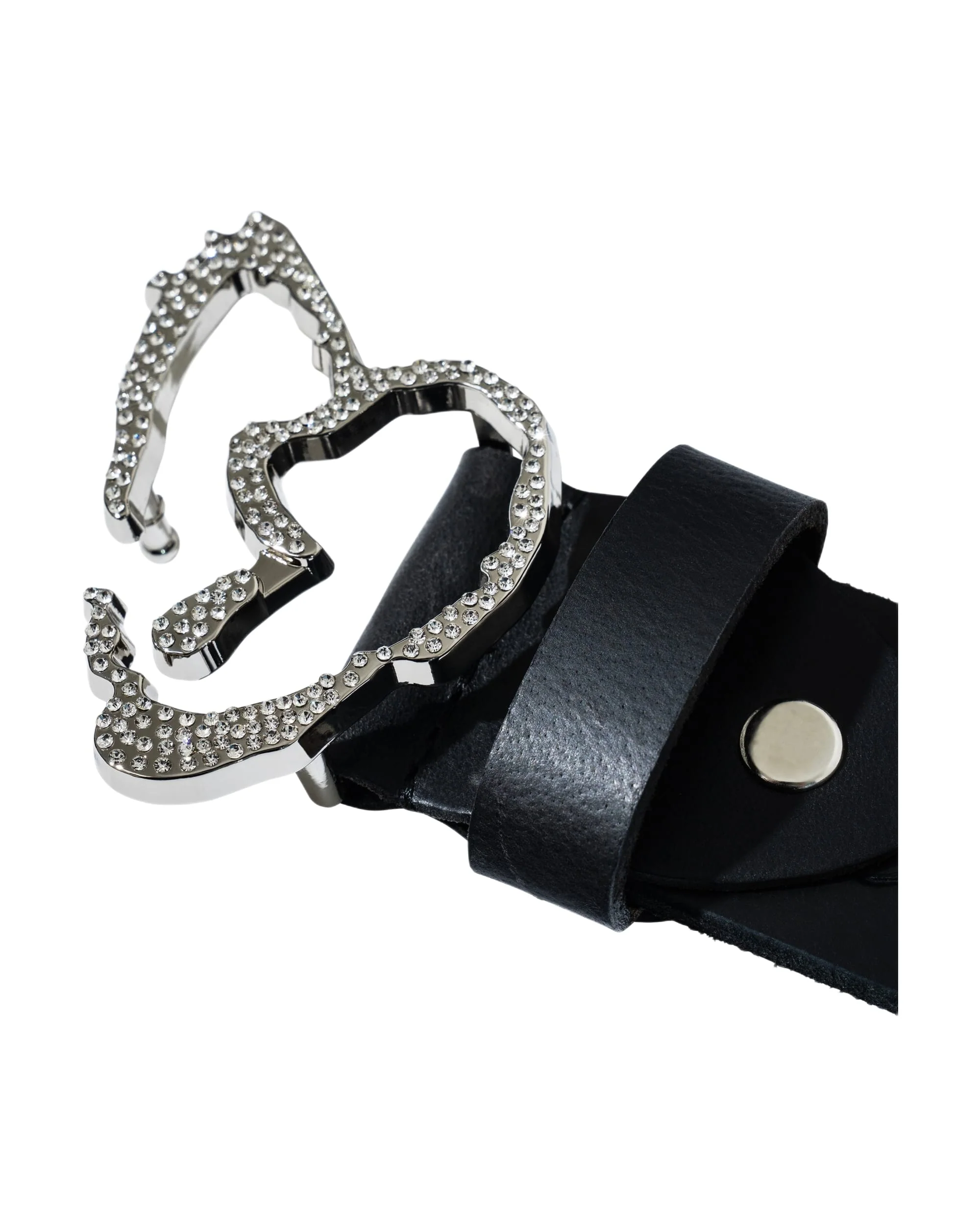 X HEARTBREAK STUDDED LEATHER BELT BLACK - Image 3