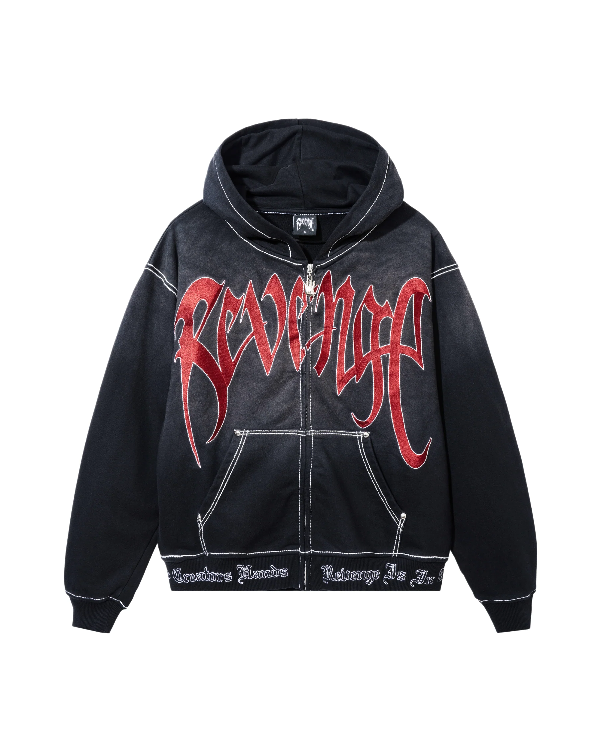 X KILL CONTRAST STITCH ZIP BLACK/RED