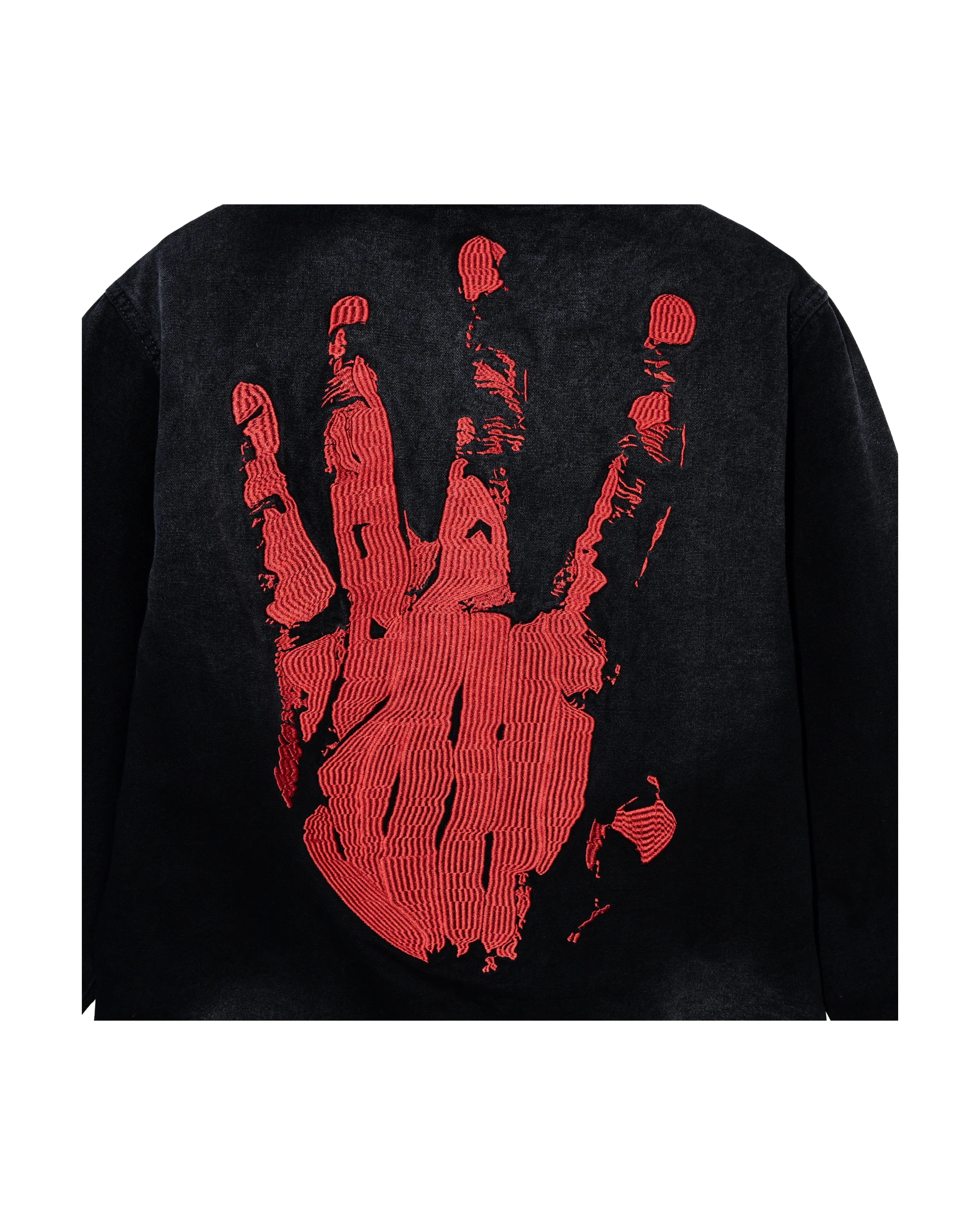X KILL WORK JACKET WASHED BLACK/RED - Image 3