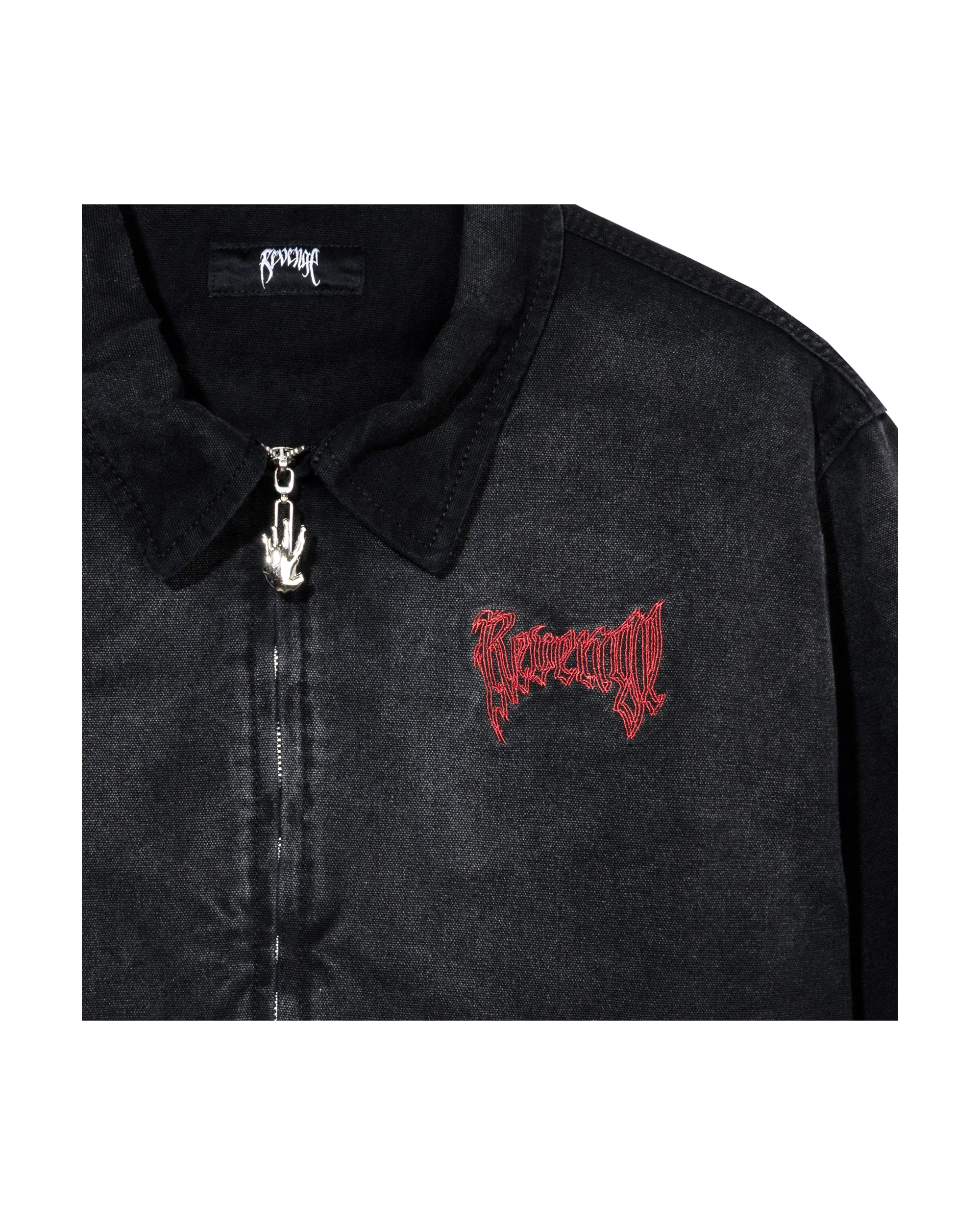 X KILL WORK JACKET WASHED BLACK/RED - Image 5