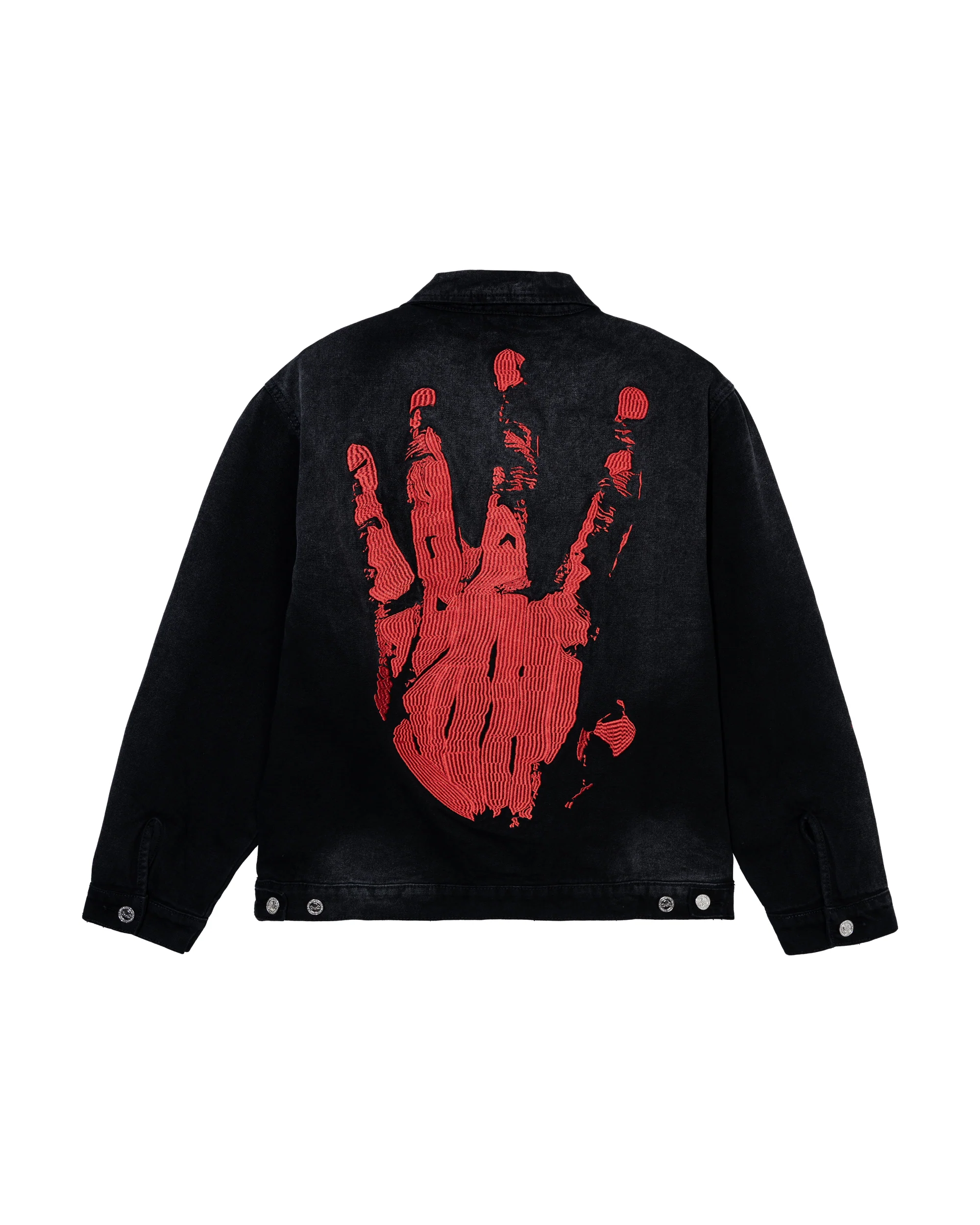 X KILL WORK JACKET WASHED BLACK/RED - Image 6