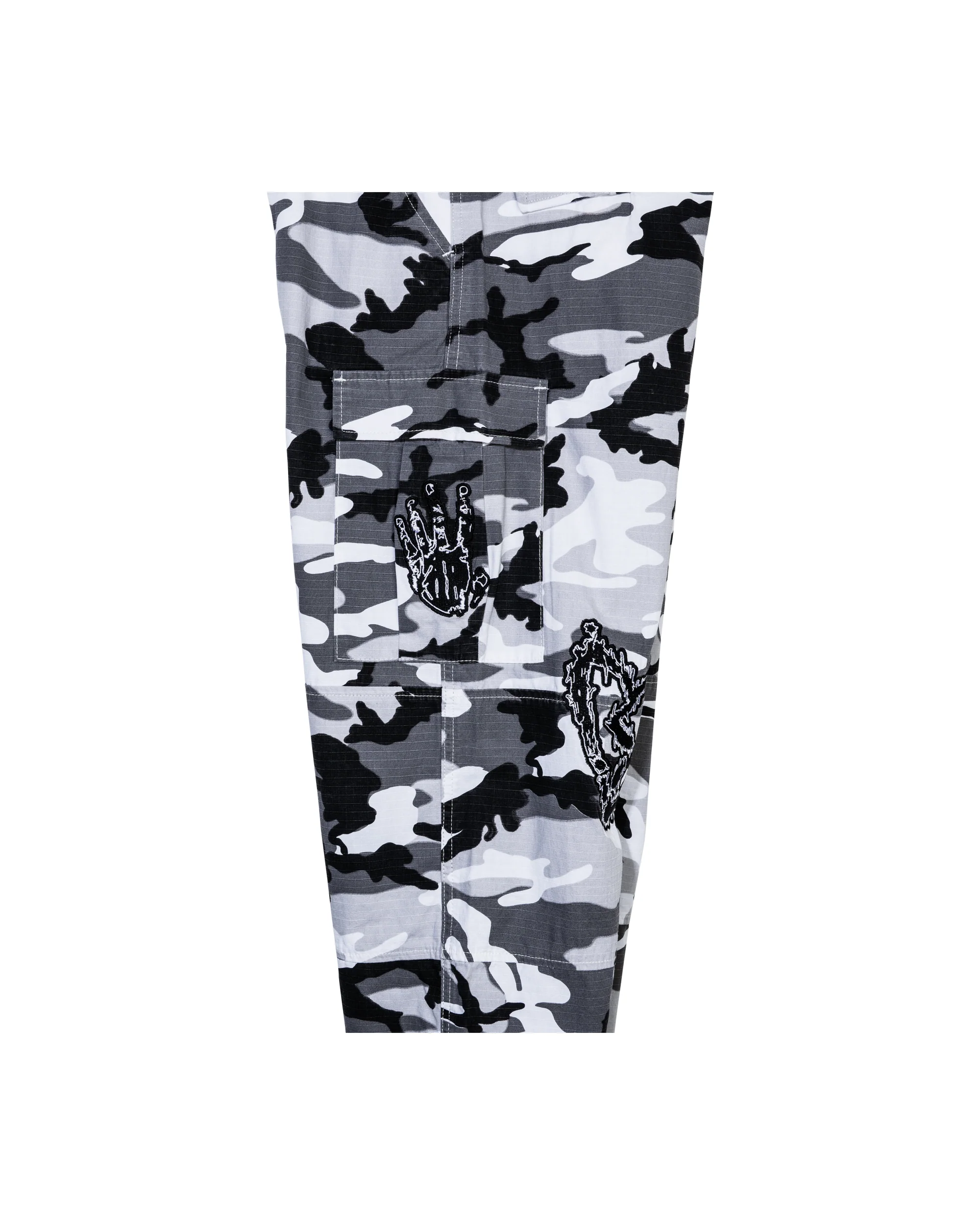 X LIGHTNING HEARTBREAK EMBROIDERED CARGO PANTS SNOW CAMO/BLACK - Image 2