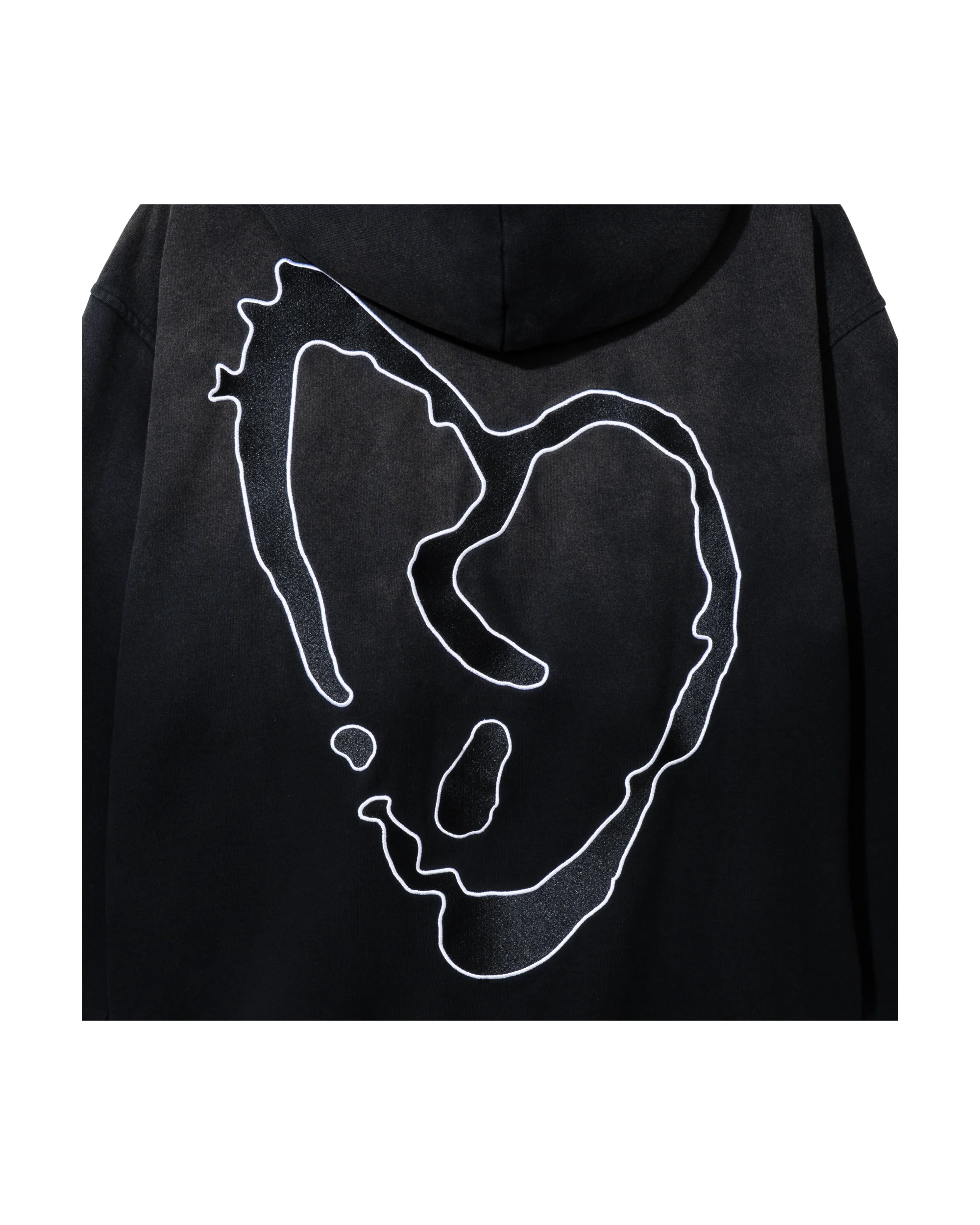 X LIGHTNING HEARTBREAK HOODIE TREATED BLACK/WHITE - Image 3