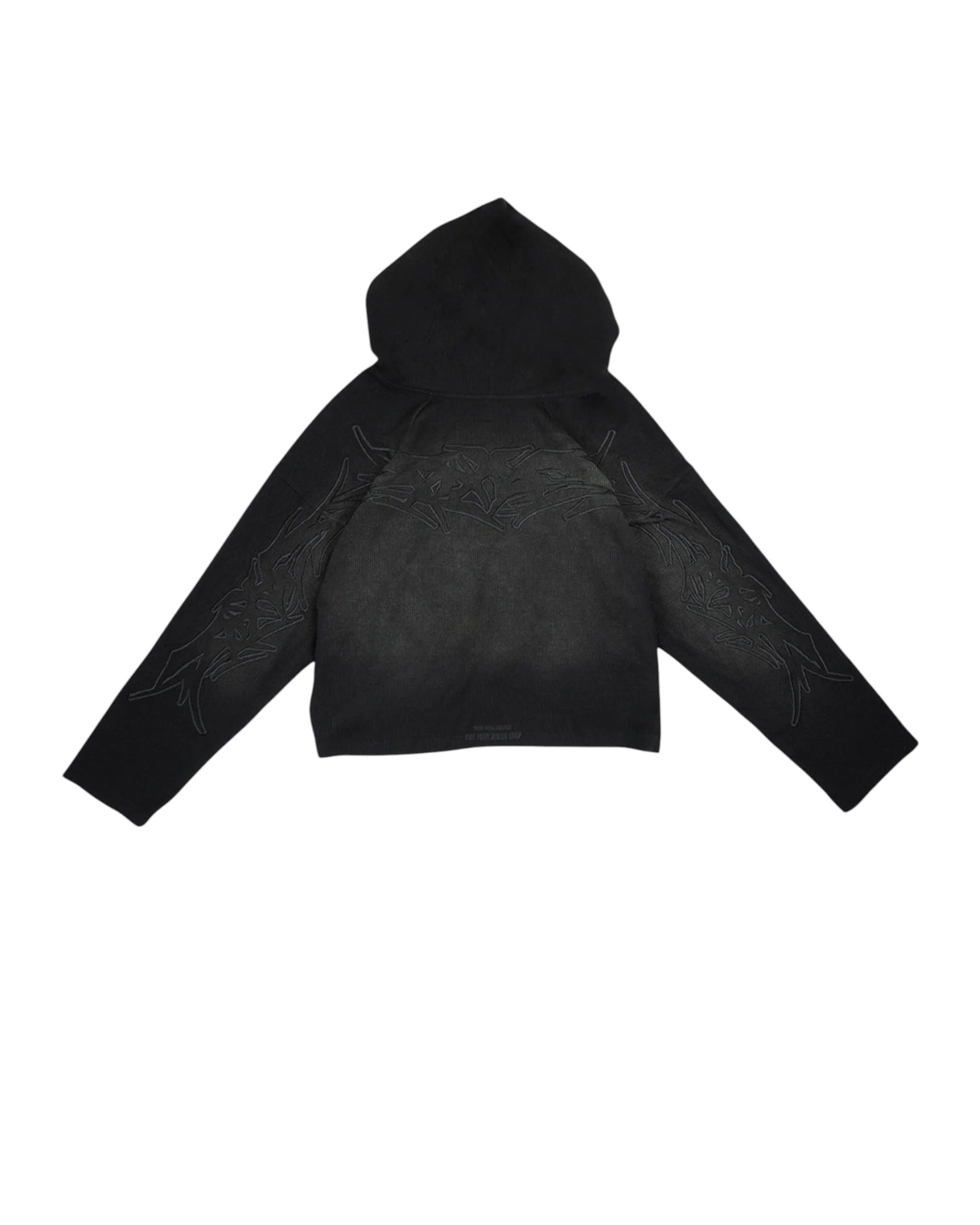 X-RAY THERMAL KNIT HOODIE V2 ( SHADOW BLACK ) - Image 3