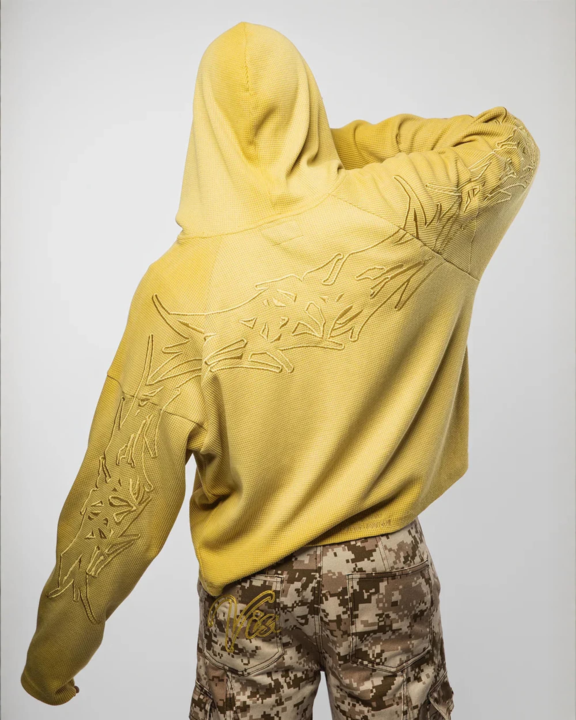 X-RAY THERMAL KNIT HOODIE V2 (YELLOW) - Image 2