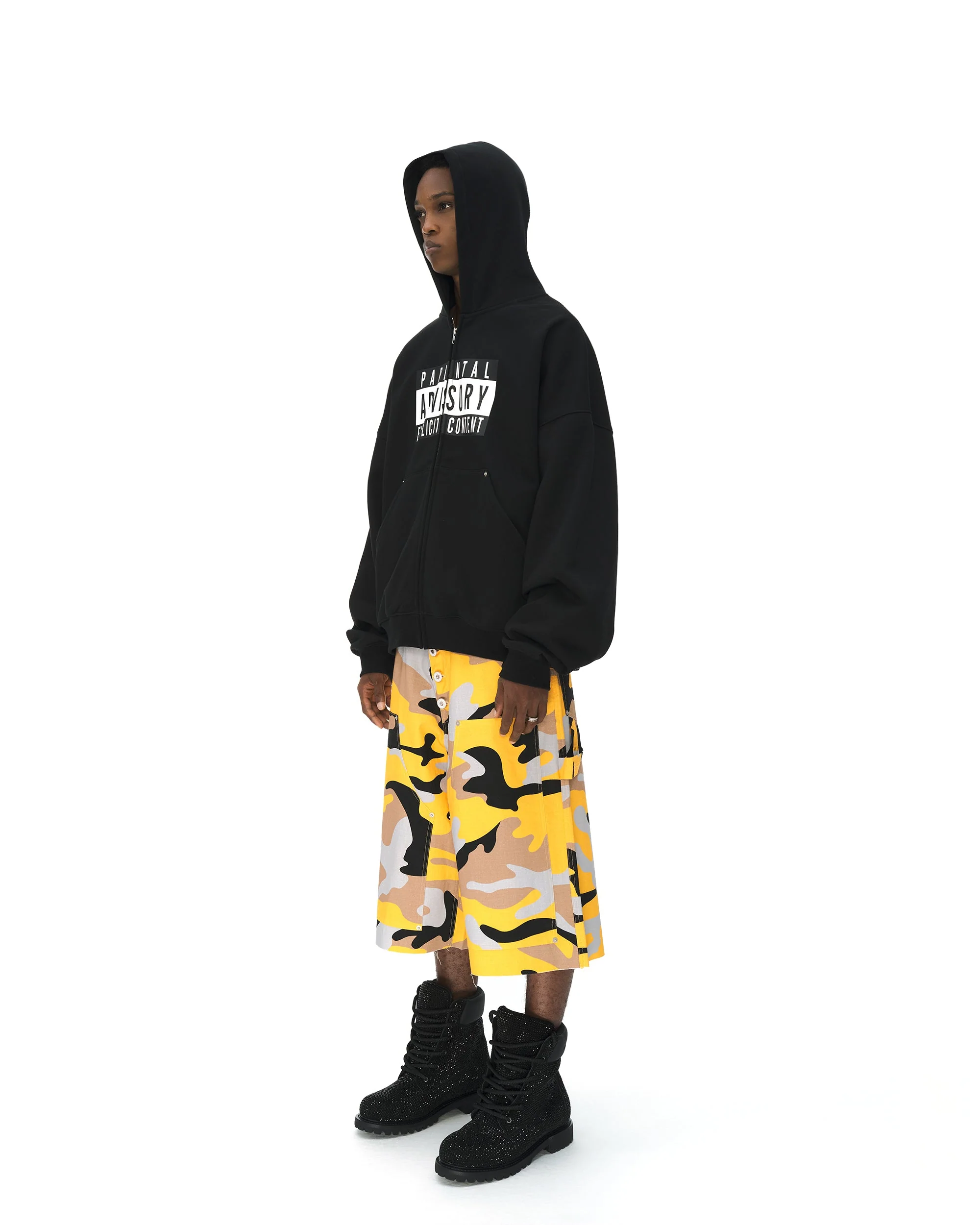 YELLOW CAMO BAGGY JORTS - Image 15