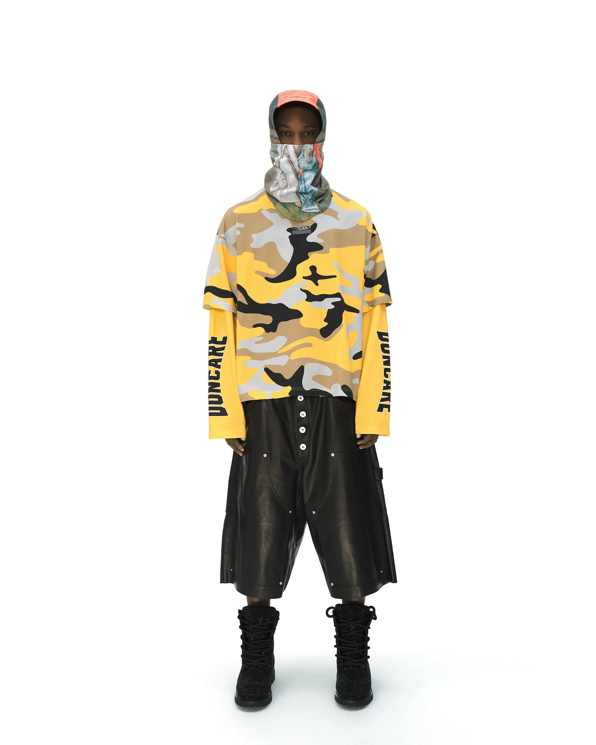 YELLOW CAMO FAUX LAYERED LONG SLEEVE T-SHIRT - Image 11