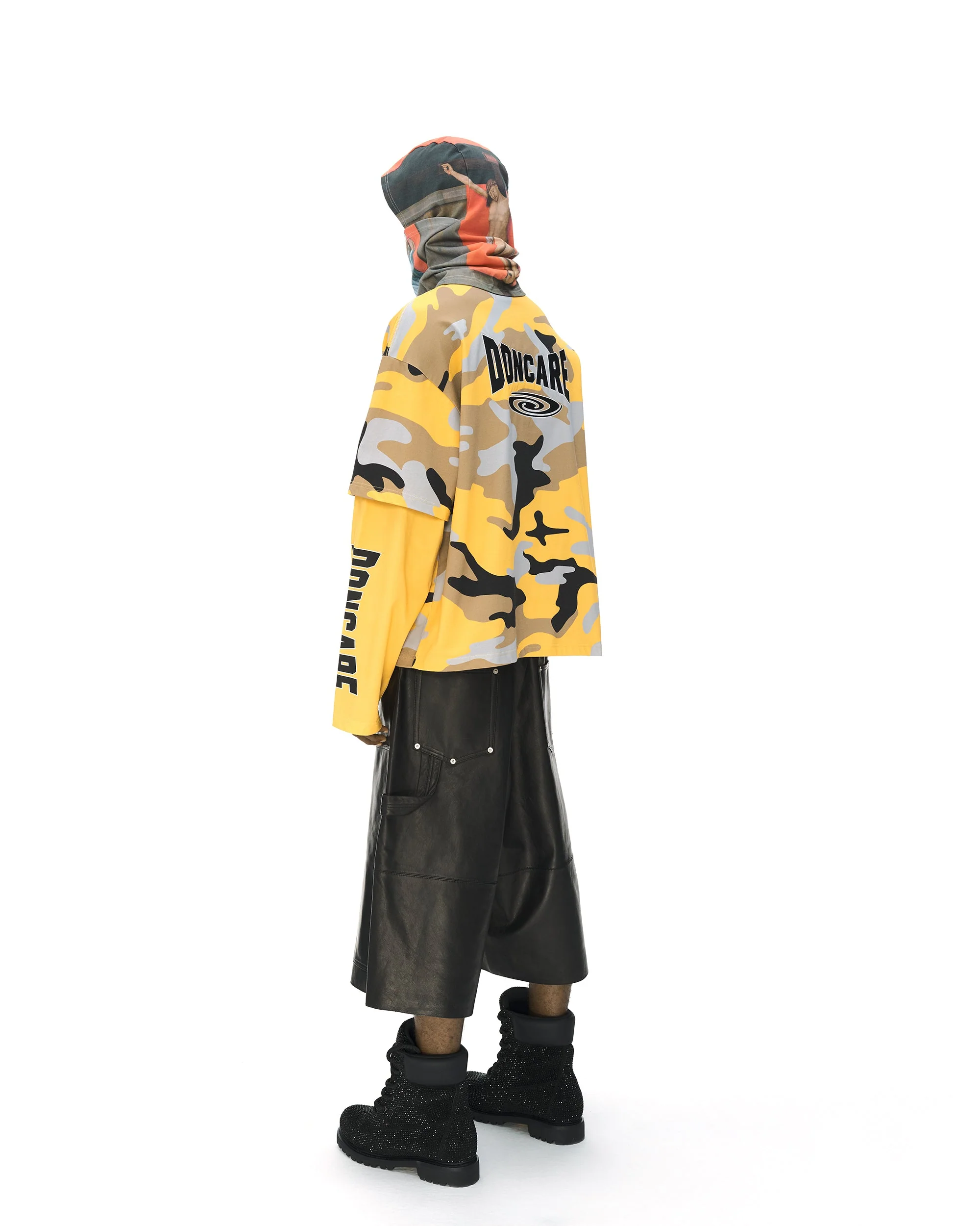 YELLOW CAMO FAUX LAYERED LONG SLEEVE T-SHIRT - Image 14