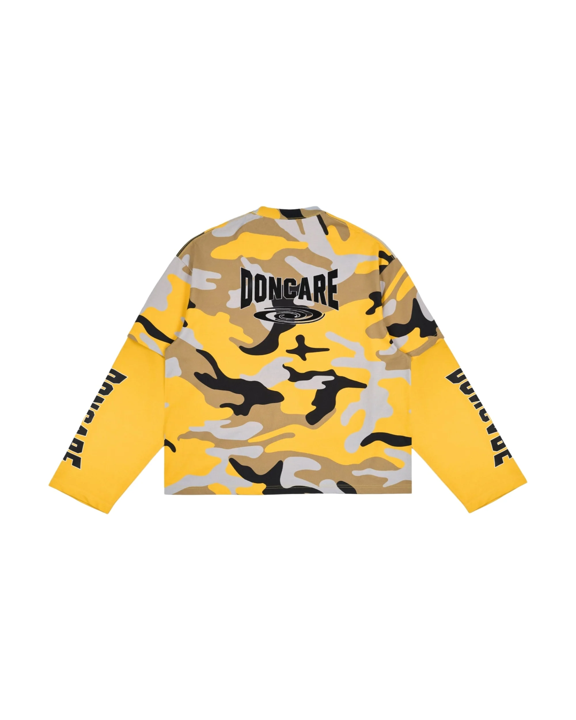 YELLOW CAMO FAUX LAYERED LONG SLEEVE T-SHIRT - Image 2