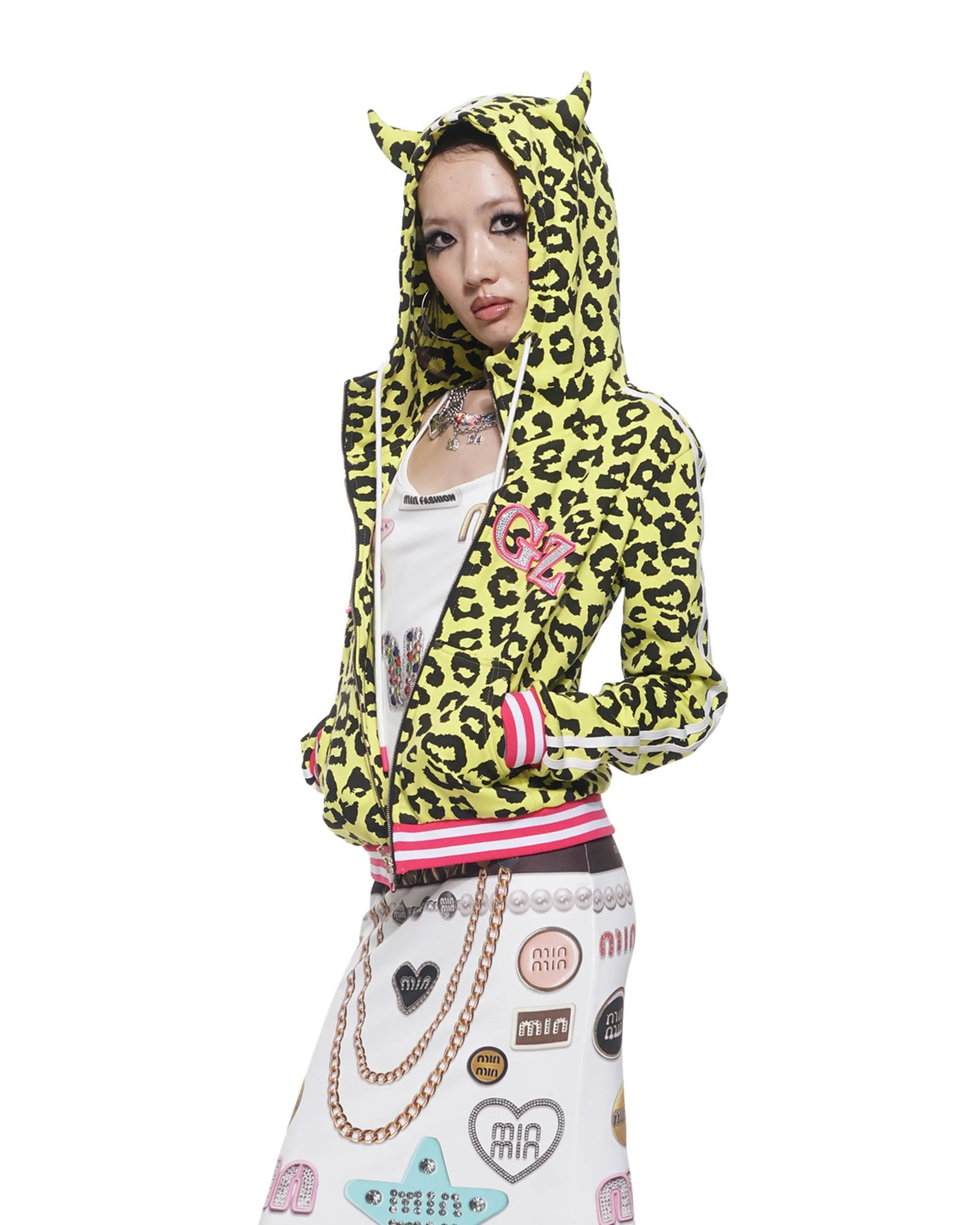 Yellow Leopard Print Hoodie - Image 6