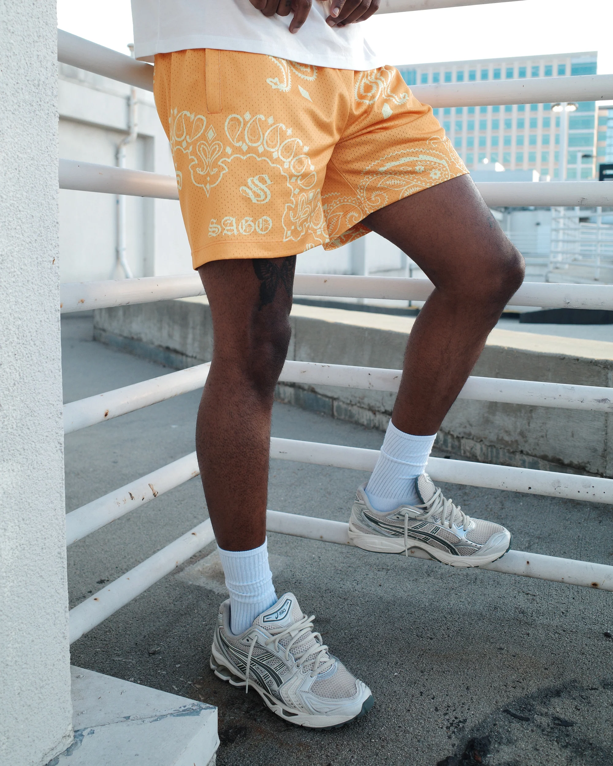 Yellow tonal bandana shorts - Image 2