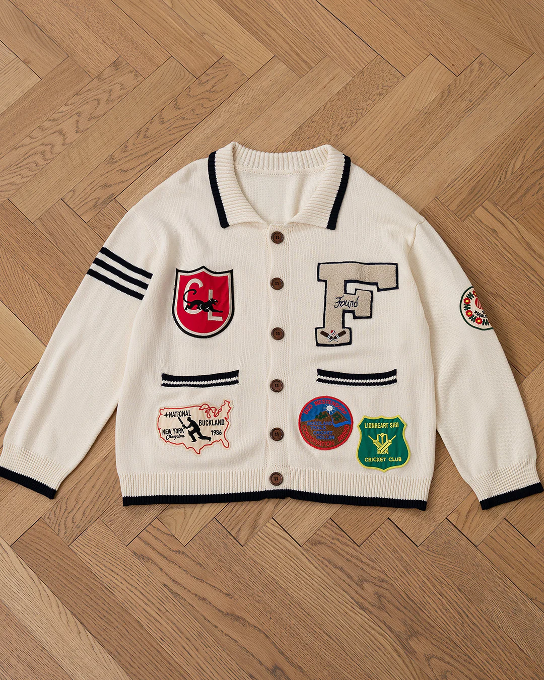 York Varsity Patch Collared Cardigan - Image 13