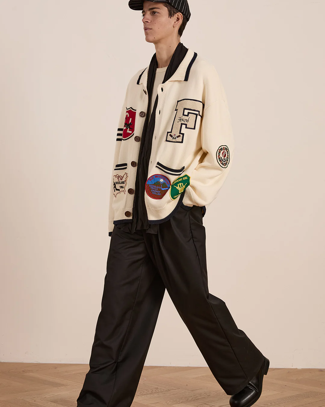 York Varsity Patch Collared Cardigan - Image 7