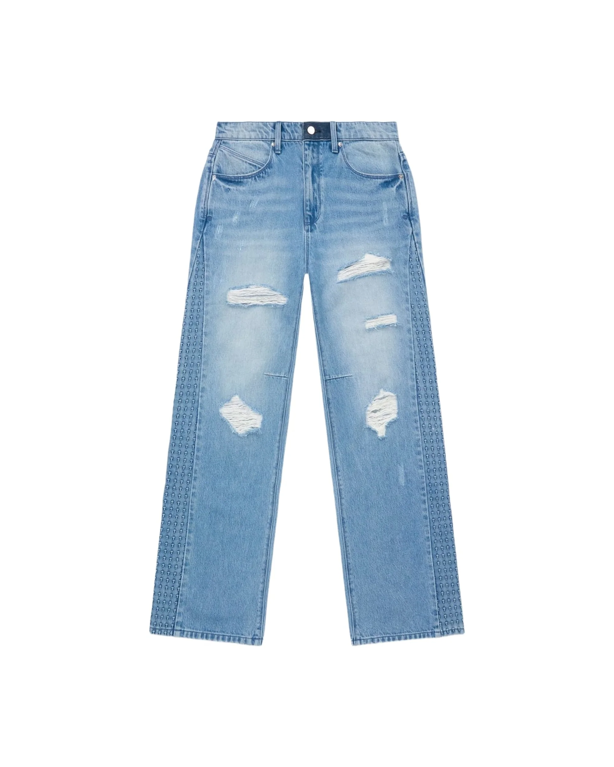 ZED STRAIGHT LEG JEAN | GLACIER BLUE 3D CROSS