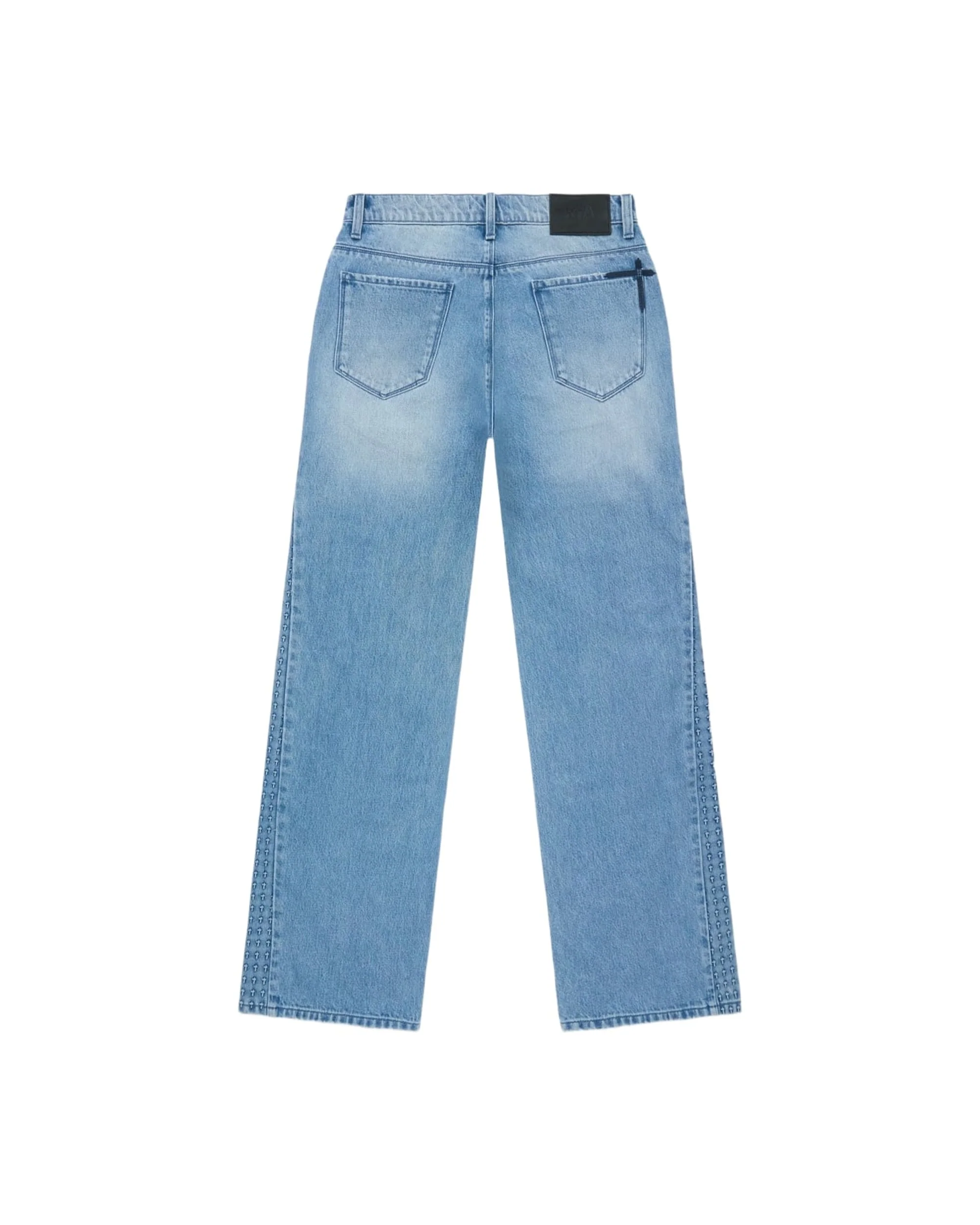 ZED STRAIGHT LEG JEAN | GLACIER BLUE 3D CROSS - Image 2