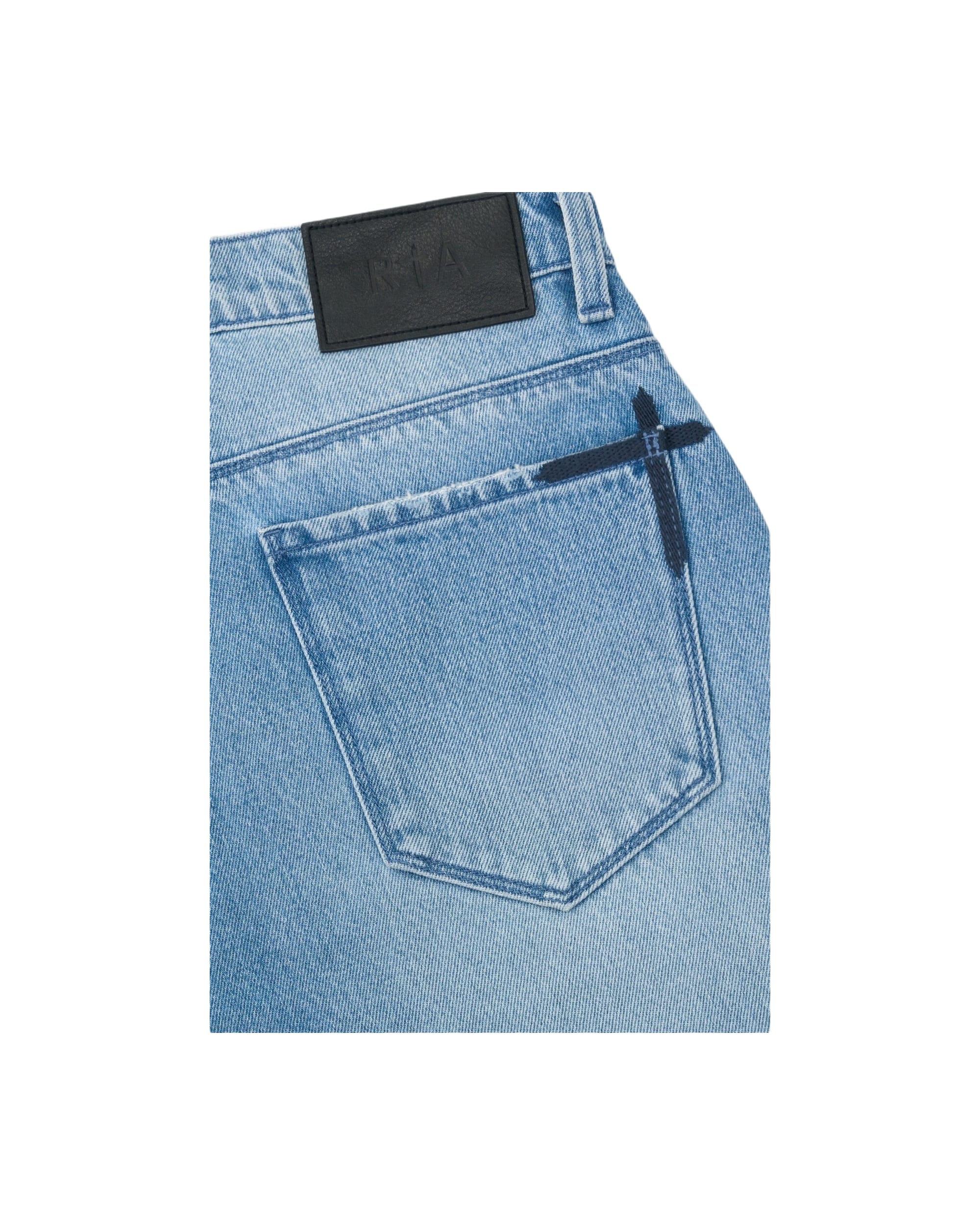 ZED STRAIGHT LEG JEAN | GLACIER BLUE 3D CROSS - Image 6