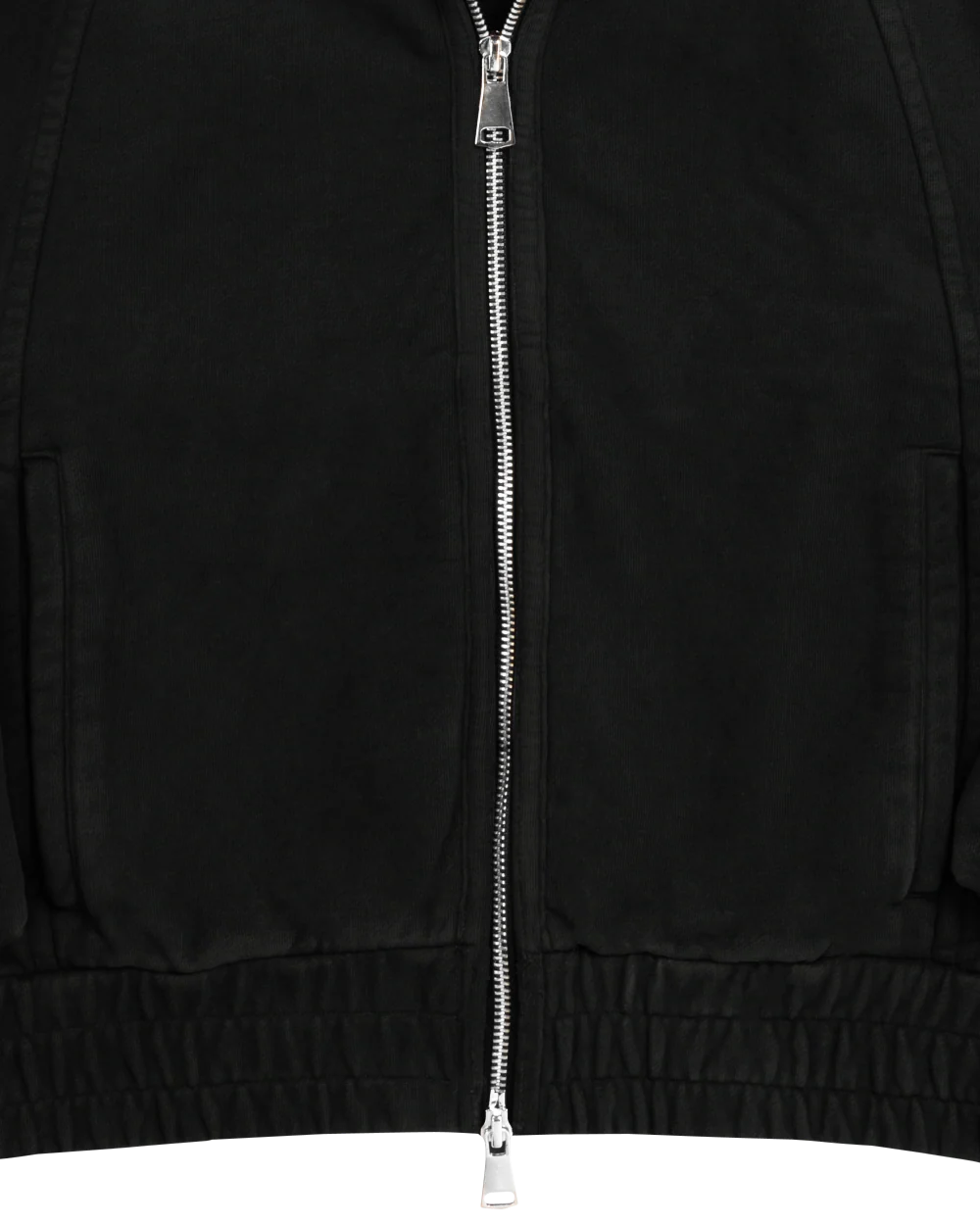 Zip Up Cargo Hoodie- BLACK - Image 3