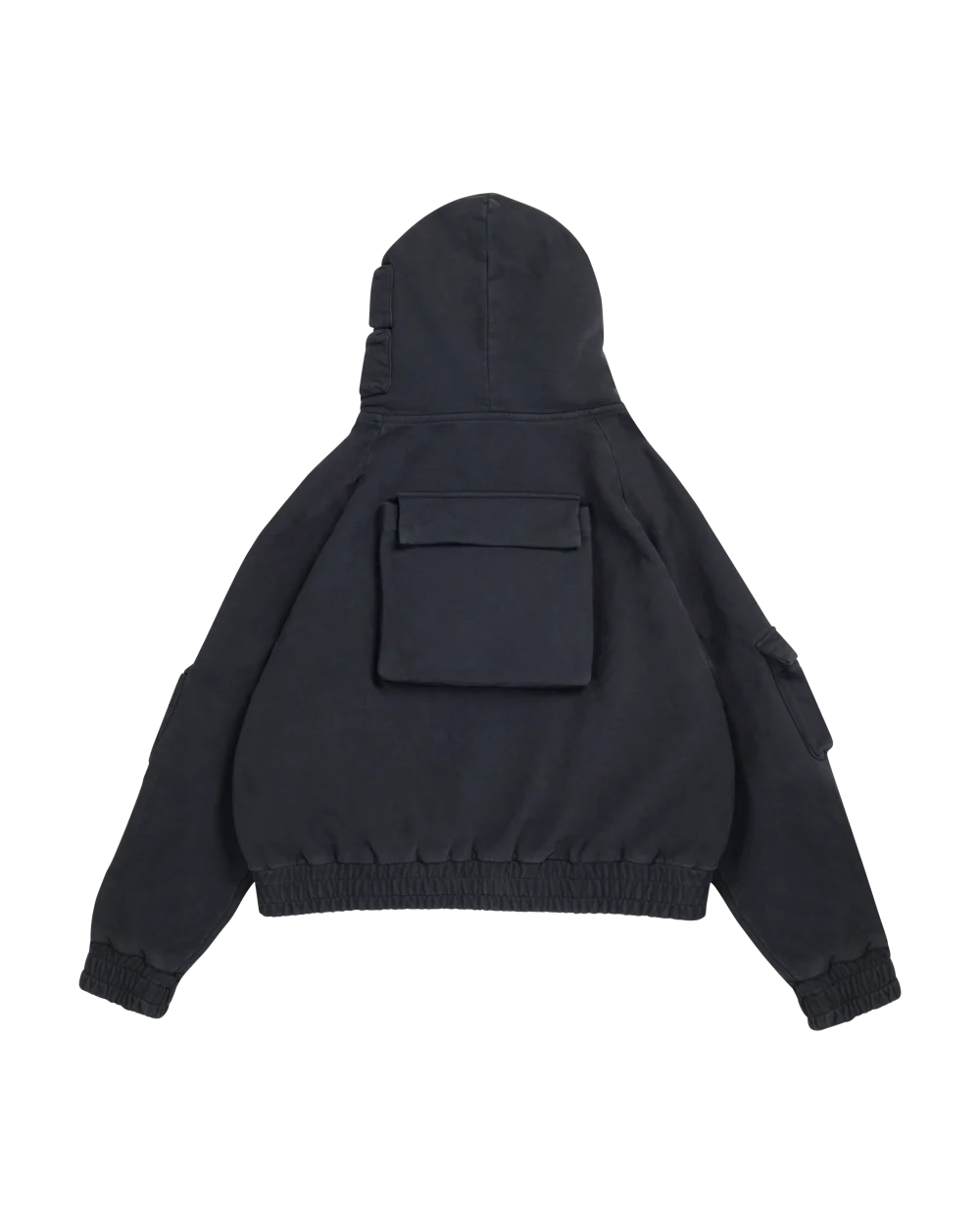 Zip Up Cargo Hoodie- NAVY - Image 3