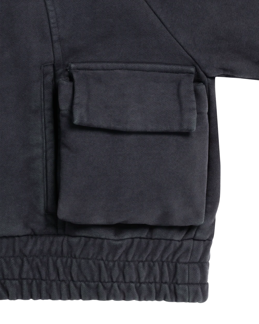 Zip Up Cargo Hoodie- NAVY - Image 5