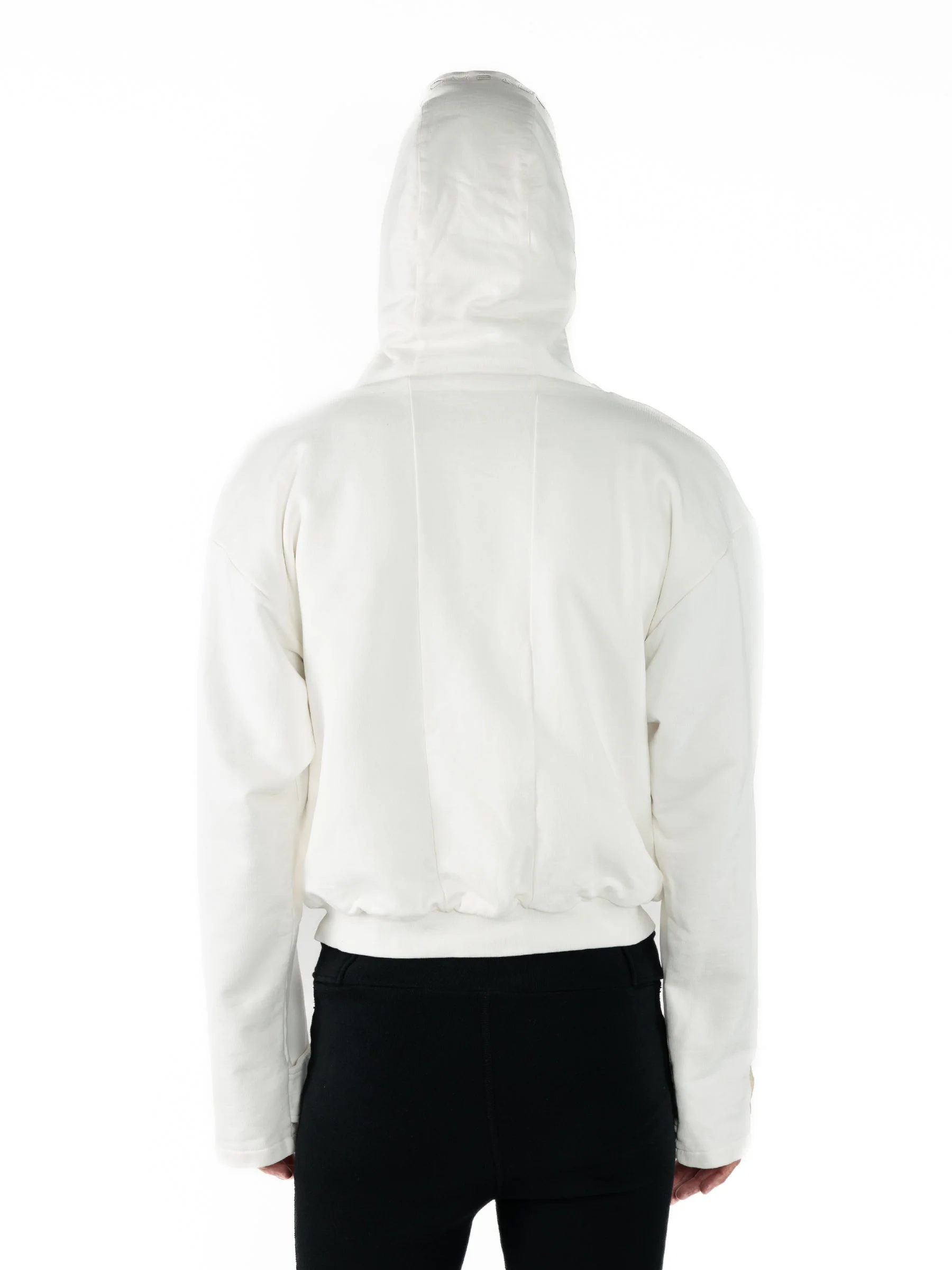 ZIPPER HOODIE - White - Image 4